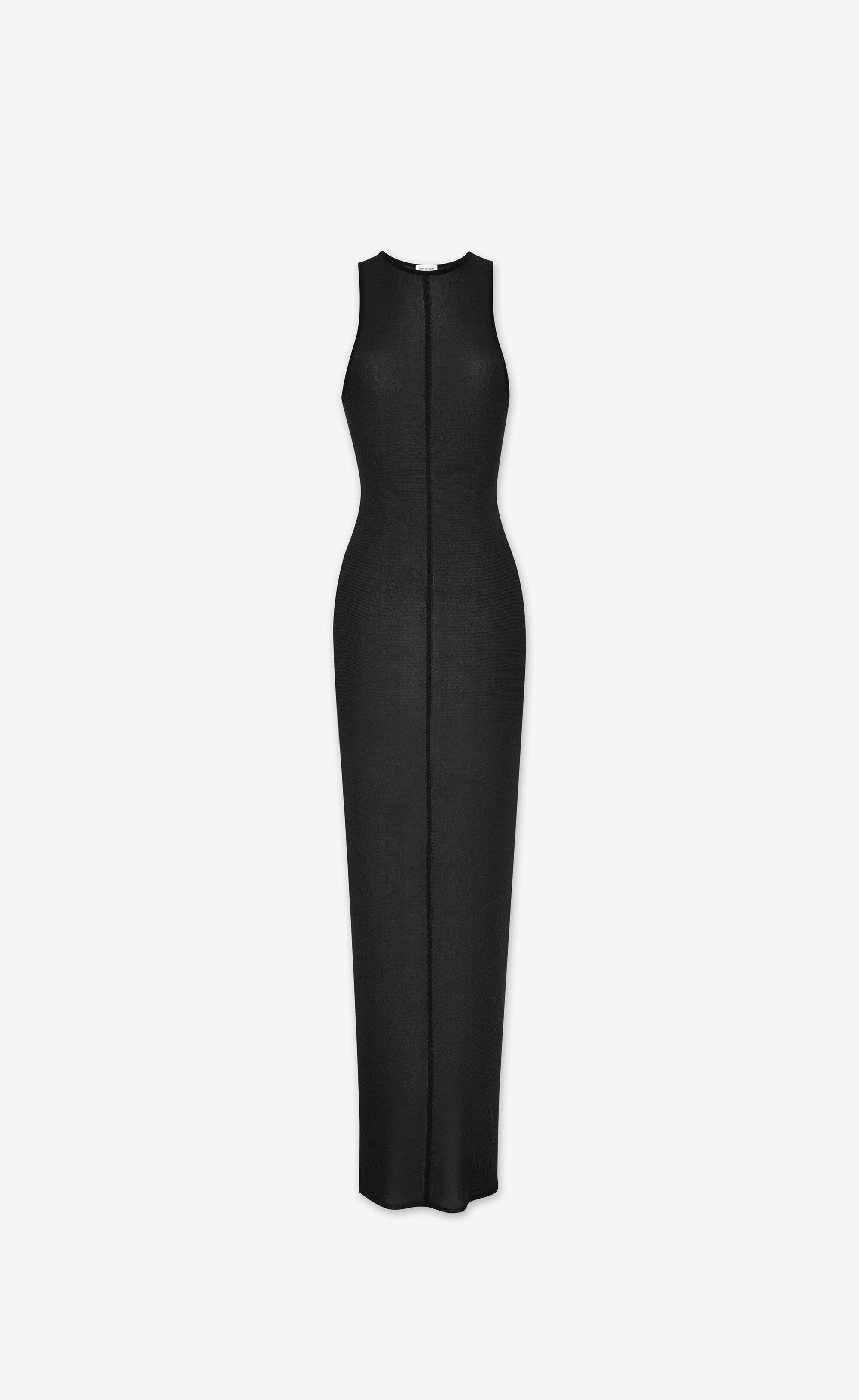 Saint Laurent Paris o1s1wg111024 Tank Top Dress in Knit in Black Size S / US 4 / IT 40 - 1 Thumbnail