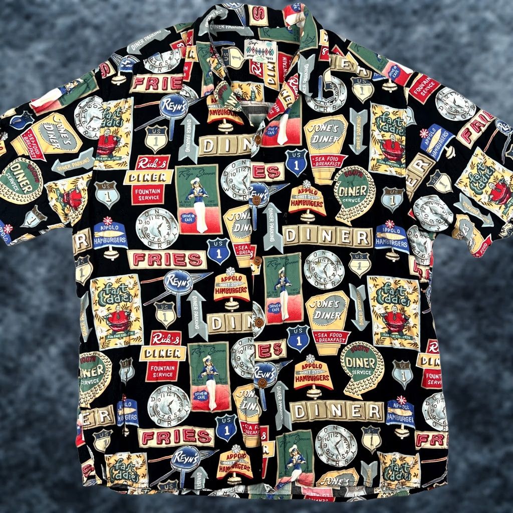 Reyn Spooner VINTAGE Reyn Spooner Shirt Hawaiian American Classics Auto Cars Retro Rayon Large Mens Size US L / EU 52-54 / 3 - 1 Thumbnail