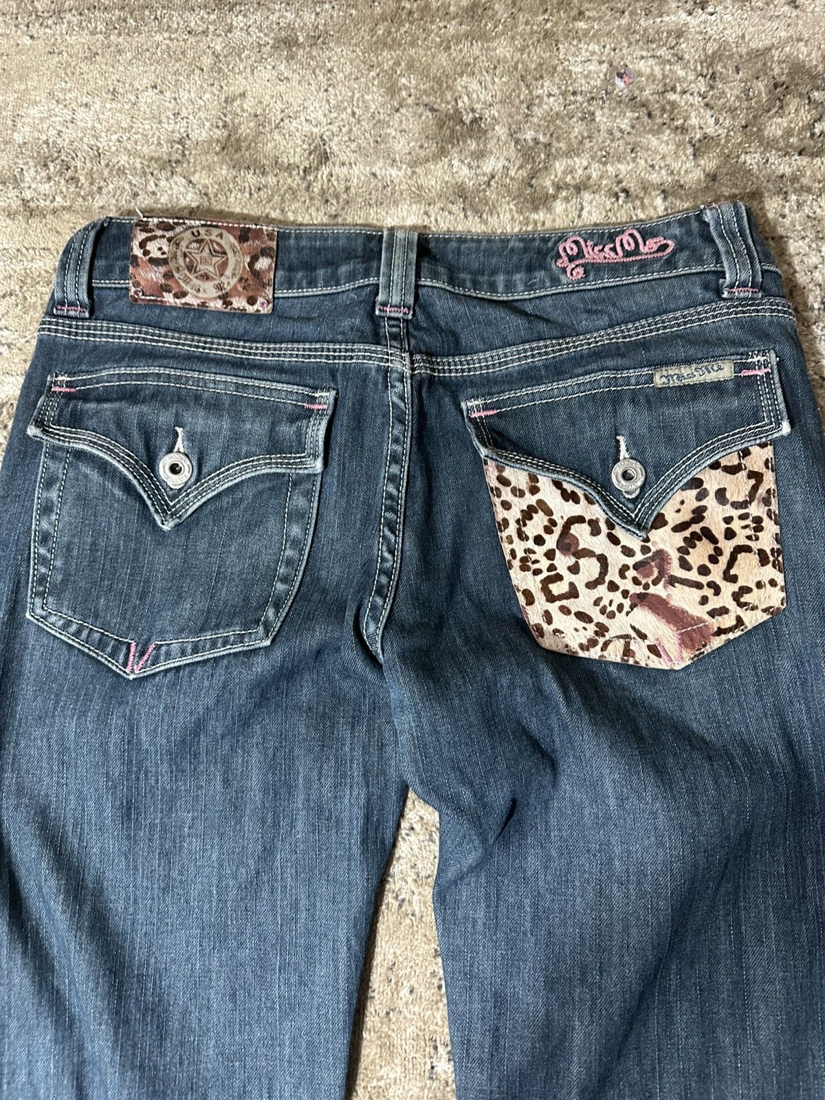 Miss Me Vintage cheetah print pocket miss me jeans Size 29" - 2 Thumbnail