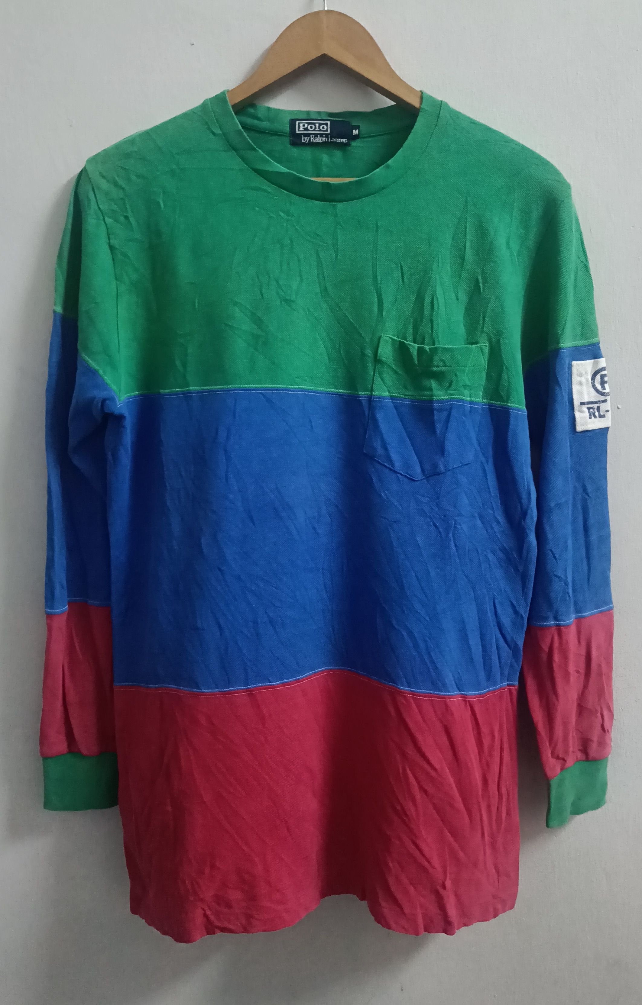 Polo Ralph Lauren 🔥🔥 Rare Vintage 90s Polo Ralph Lauren RL93 Stripe Tee Size US M / EU 48-50 / 2 - 1 Thumbnail