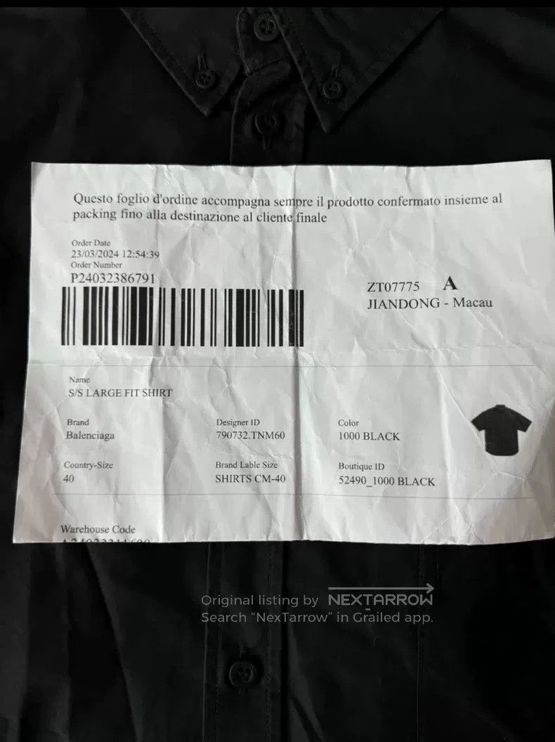 Balenciaga Balenciaga size 40 Black Dissolved Cola Short-sleeve Shirt Size US S / EU 44-46 / 1 - 6 Thumbnail