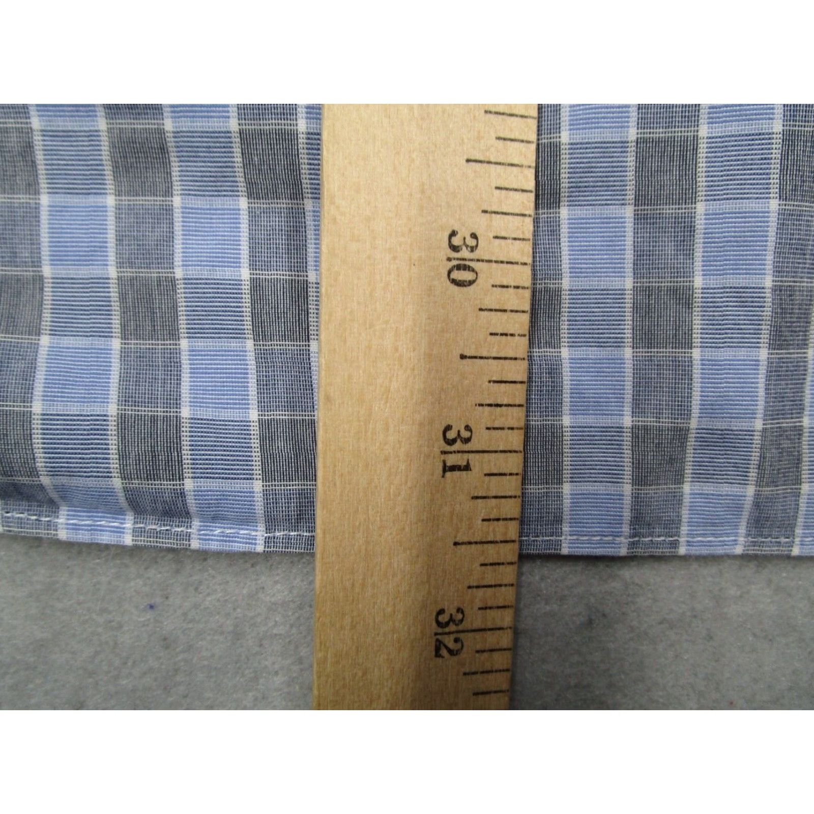 David Donahue David Donahue Mens 16 34 Blue Check Long Sleeve Dress Shirt Size 34R - 7 Thumbnail