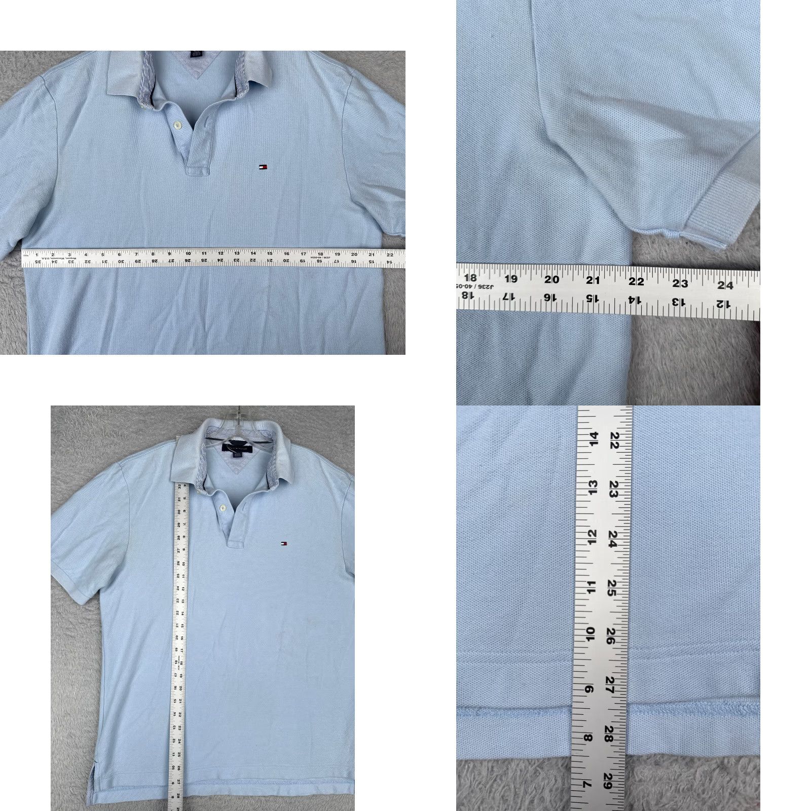Tommy Hilfiger Tommy Hilfiger Polo Shirt Men L Blue 100% Cotton Short Sleeve Slim Fit Regular Size Polo Size US L / EU 52-54 / 3 - 8 Thumbnail
