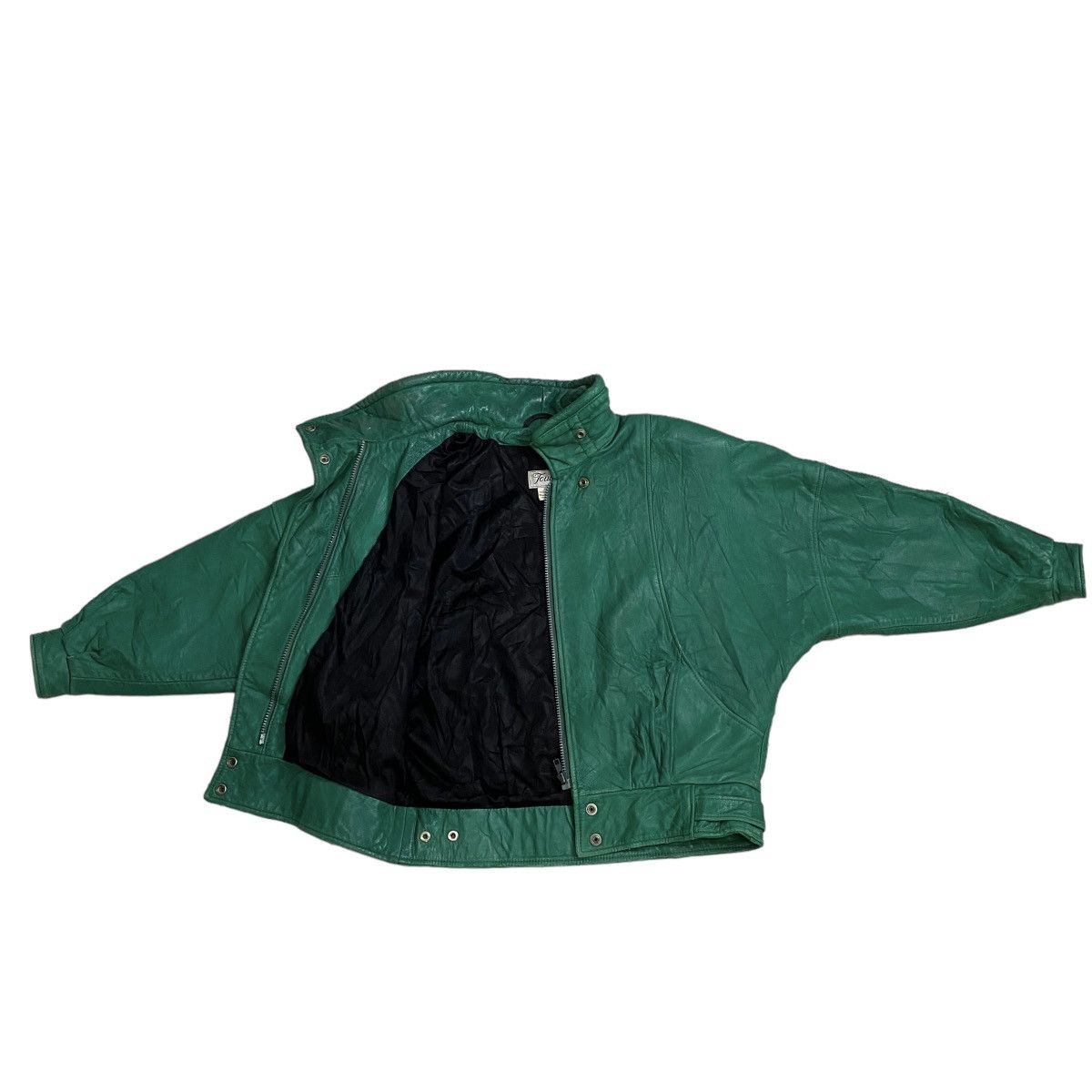Leather × Vintage Vintage 80s teal green leather croped jacket Size M / US 6-8 / IT 42-44 - 7 Thumbnail