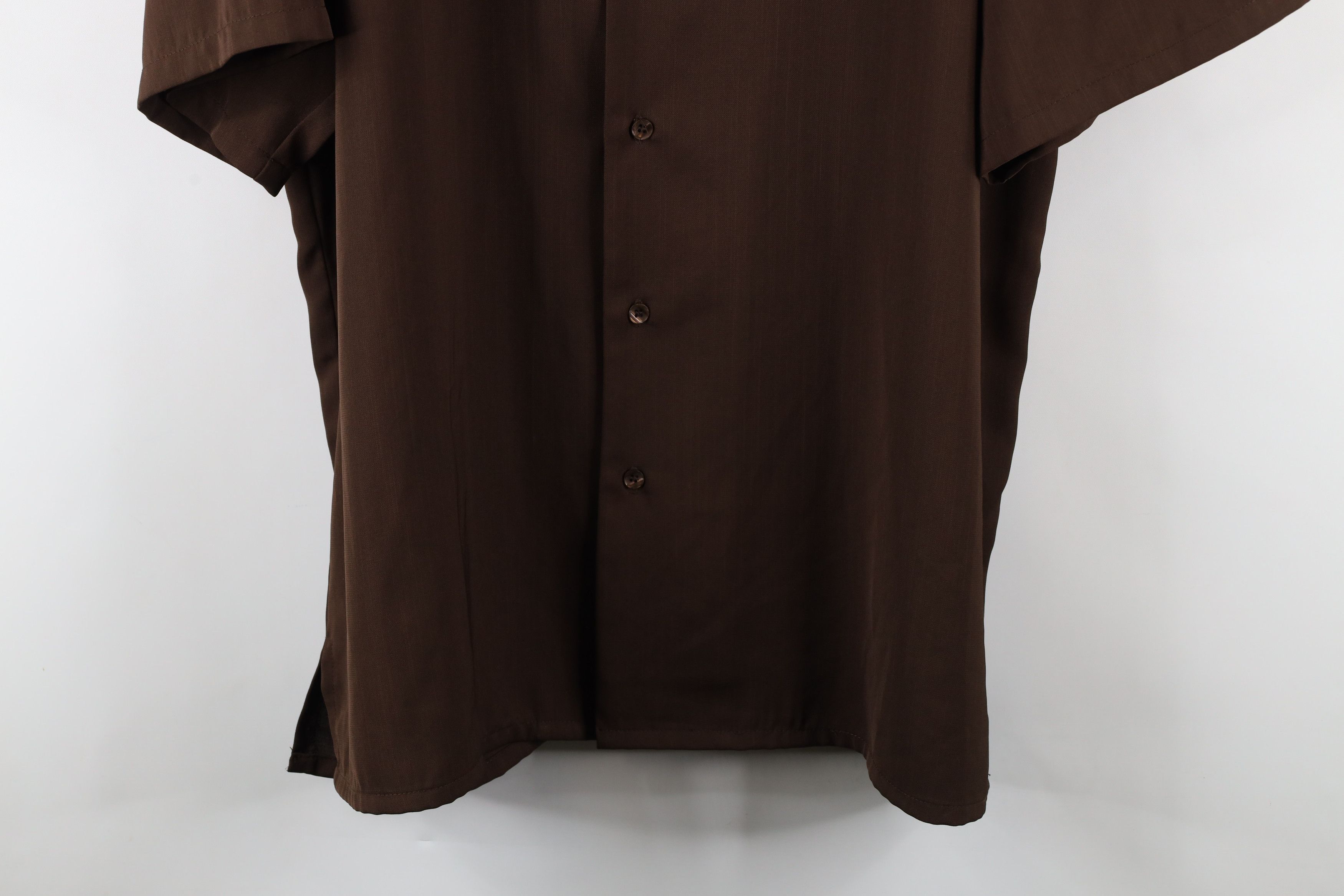 Vintage Vintage 90s Rockabilly Streetwear Collar Button Shirt Brown Size US XL / EU 56 / 4 - 3 Thumbnail