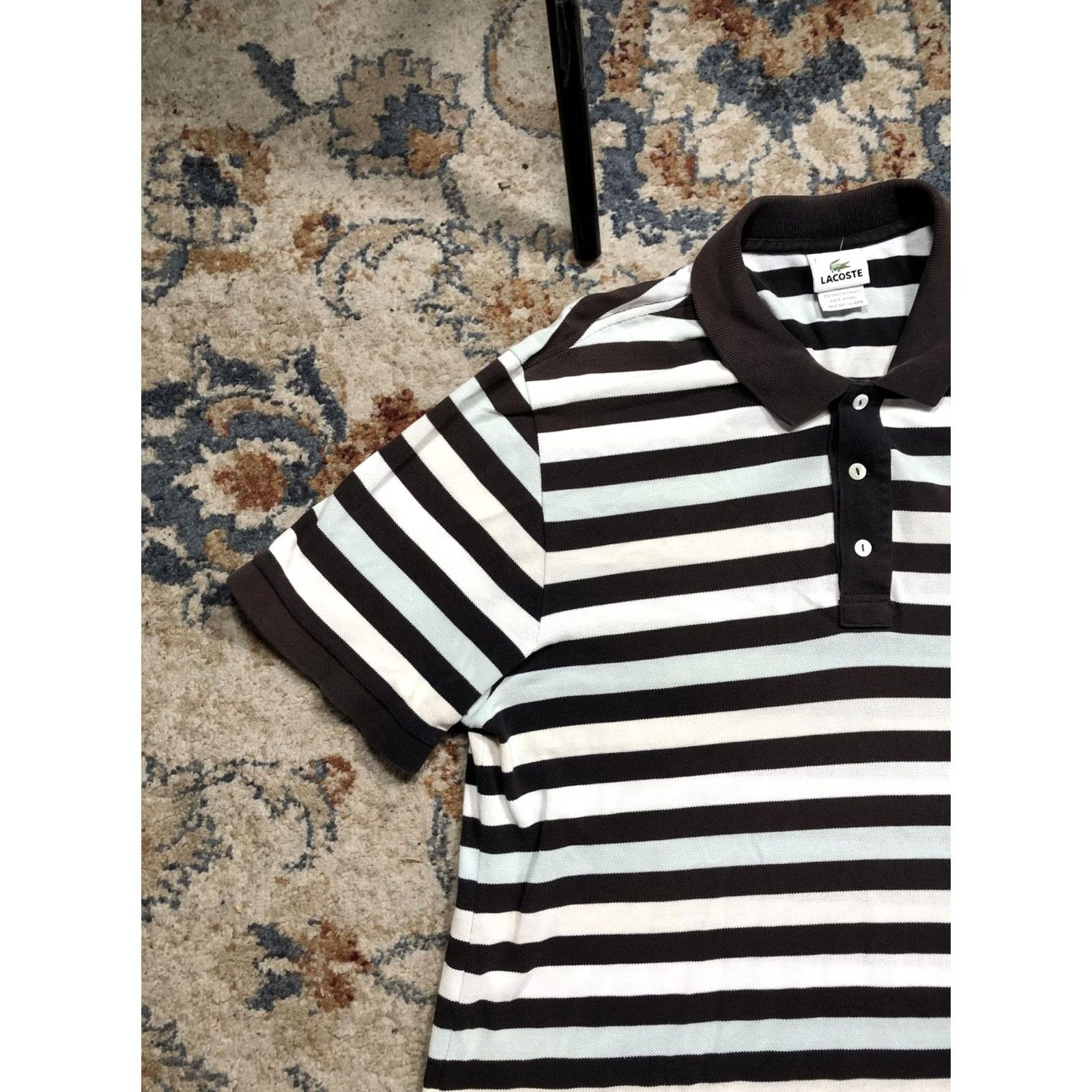 Lacoste Lacoste Polo Shirt Mens 2XL Multicolor Stripe Pique Slim Classic Collar Crocodile Logo Shirt Size US XXL / EU 58 / 5 - 3 Thumbnail