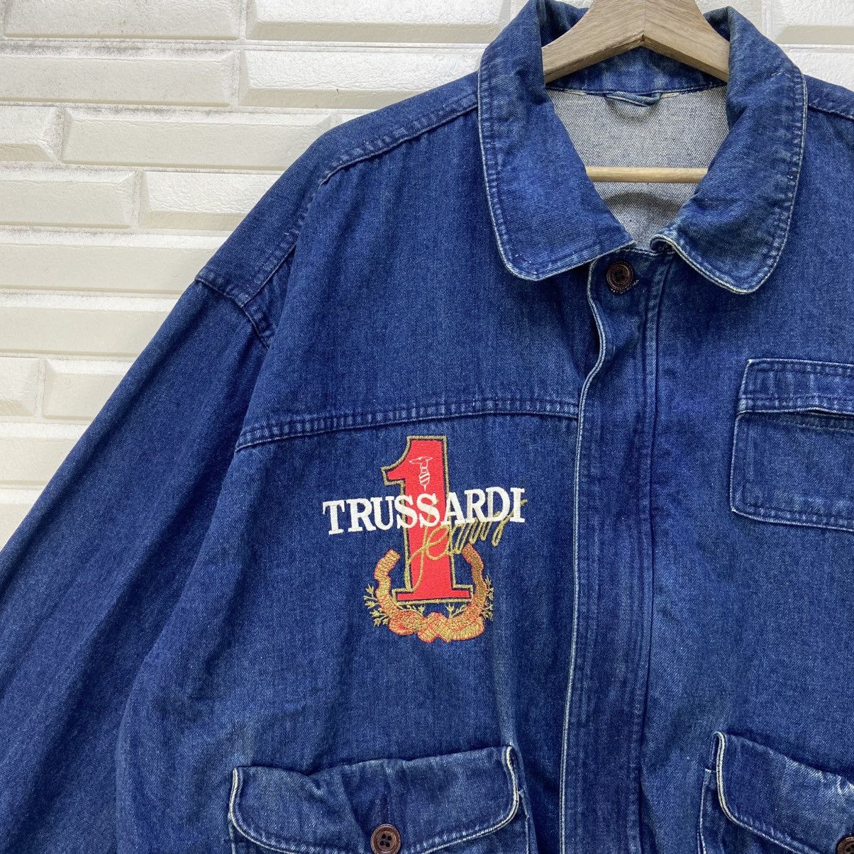 Trussardi Vintage Trussardi Oversize Loose Bomber Style Denim Jacket Size US S / EU 44-46 / 1 - 5 Thumbnail