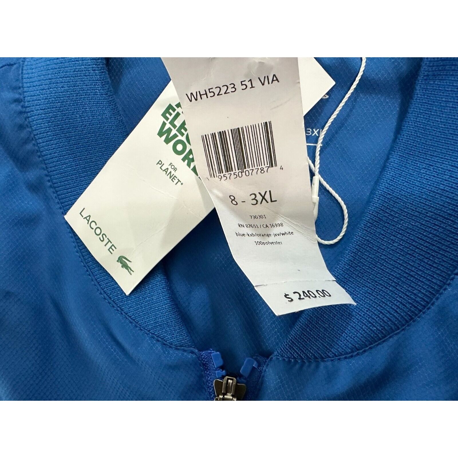 Lacoste Lacoste Sport Zip Up Jacket Logo Color Blue orange Size 3XL Size US XXL / EU 58 / 5 - 4 Thumbnail