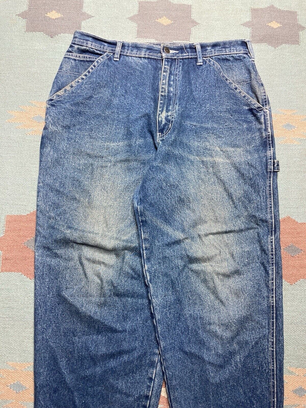 JNCO × Vintage 90s y2k baggy jeans carpenter graffiti skater faded 34x28 Size US 34 / EU 50 - 6 Thumbnail