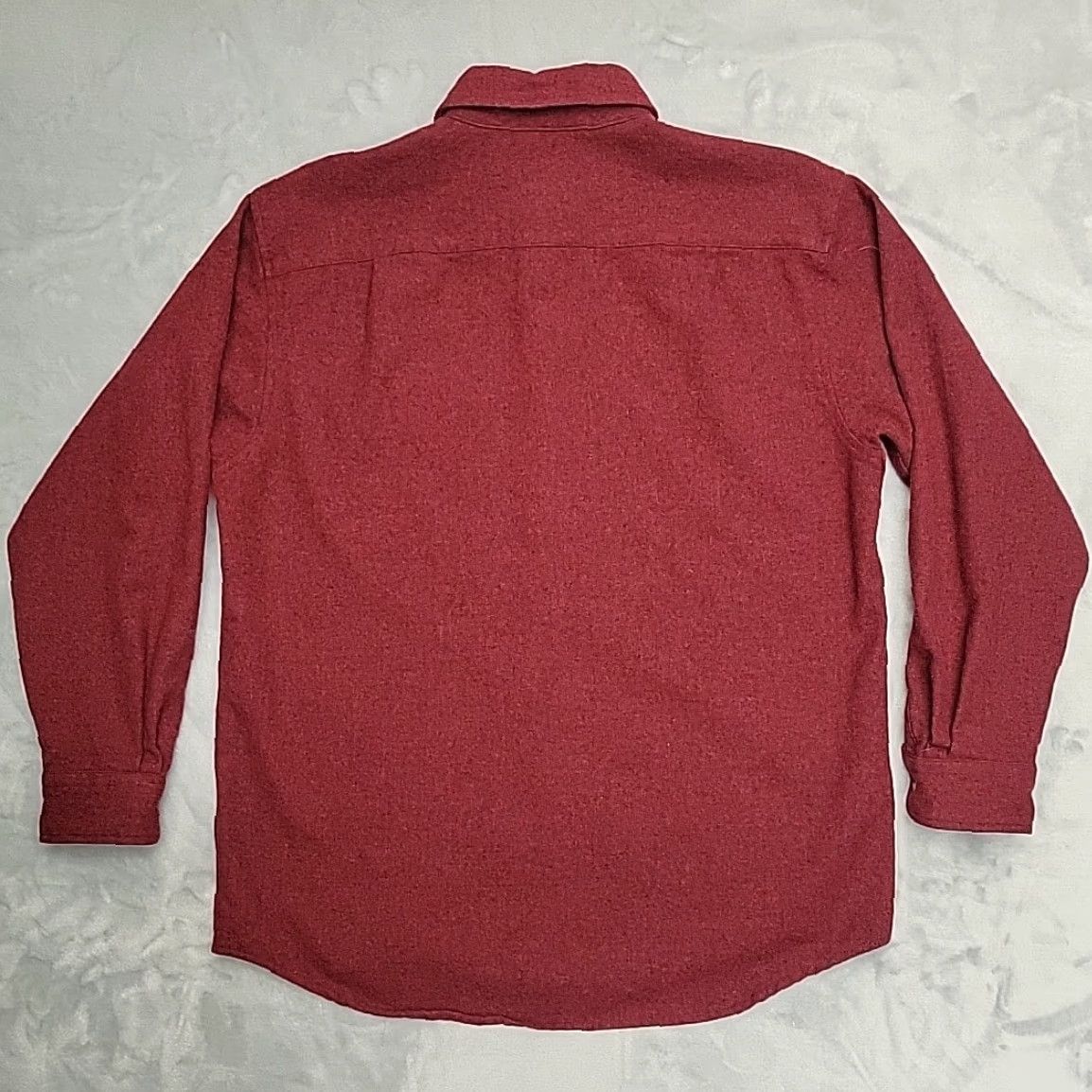 Pendleton Vintage Pendleton Shirt Mens L Red 100% Virgin Wool Made with USA Fabric Wool Button-Up Long Sleeve Solid Elbow Patches Collar Mens Size US L / EU 52-54 / 3 - 5 Thumbnail