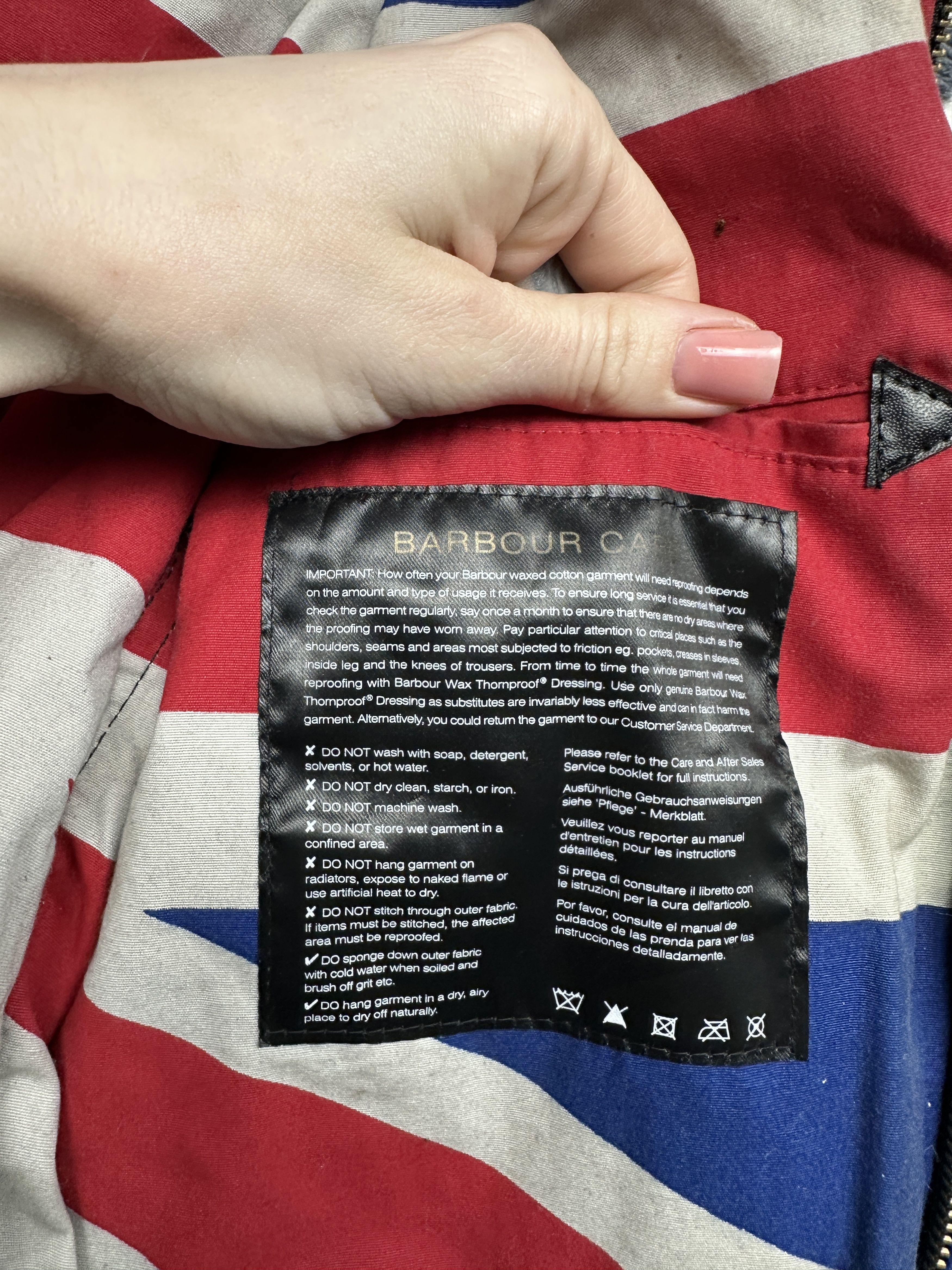 Barbour Barbour International Union Jack Kids Wax Waxed Jacket Size US XXS / EU 40 - 9 Thumbnail