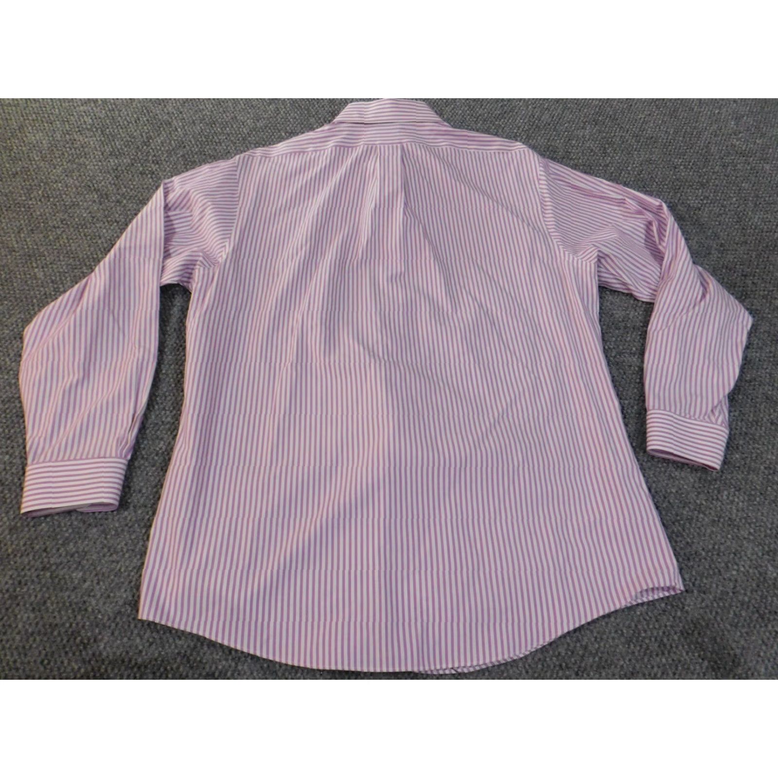 Brooks Brothers Brooks Brothers Dress Shirt Mens 17 Purple Slim Fit Striped Button Down Collar 1818 Barrel Cuff Business Size 46R - 6 Thumbnail