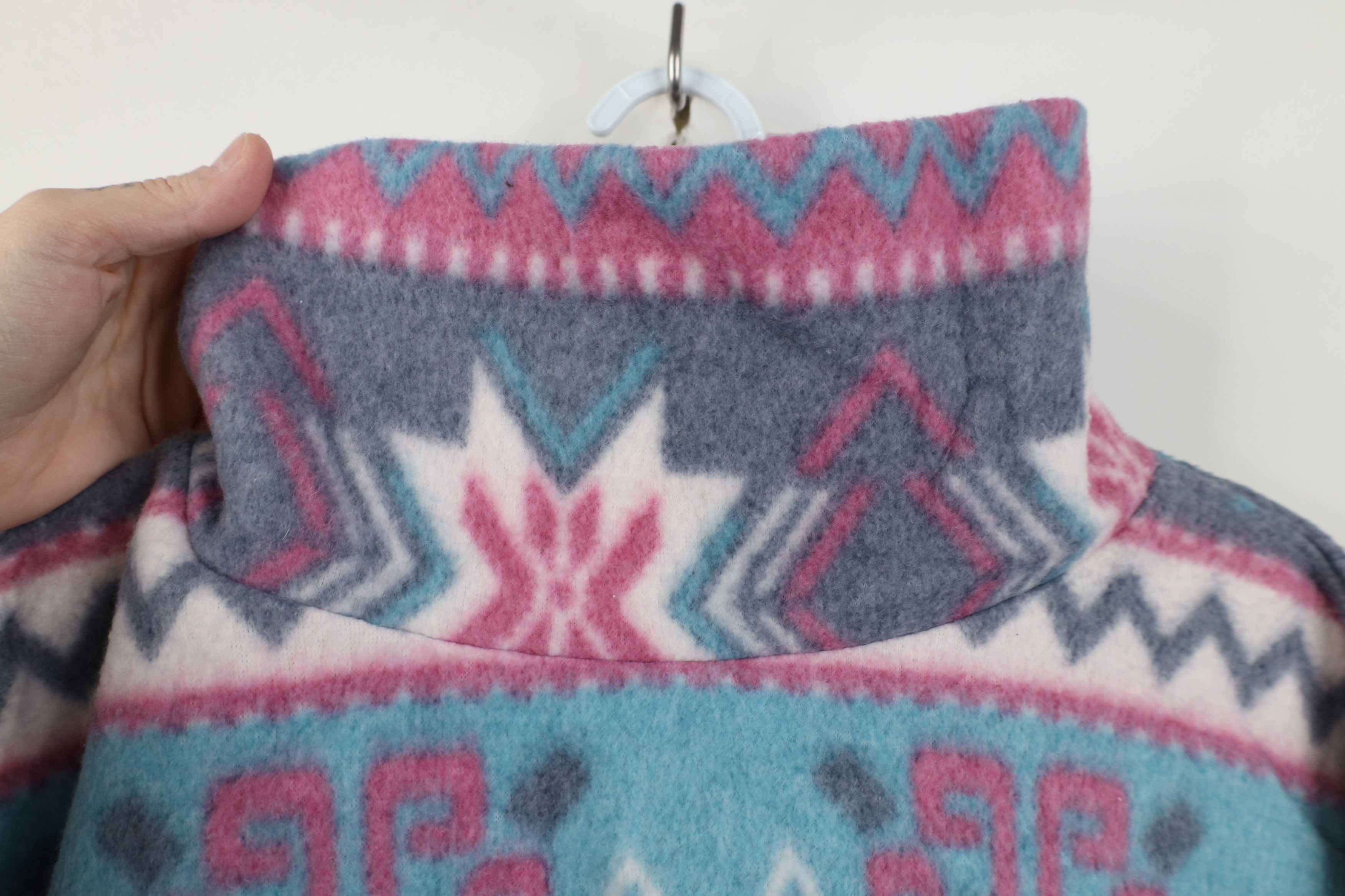 Vintage Vintage 90s Streetwear Fair Isle Fleece Mock Neck Sweater Size S / US 4 / IT 40 - 5 Thumbnail