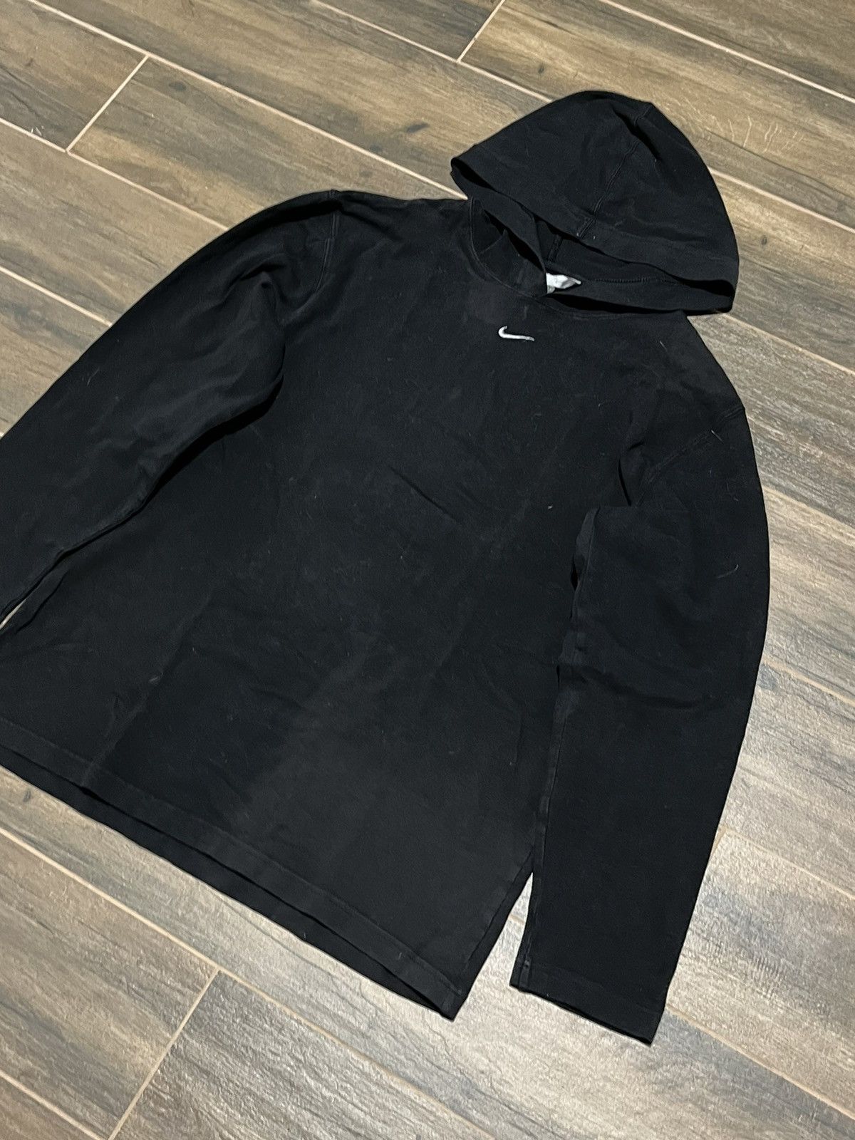 Nike × Vintage Vintage Nike Center Swoosh Faded Boxy Hoodie Y2K USA Size US M / EU 48-50 / 2 - 2 Thumbnail