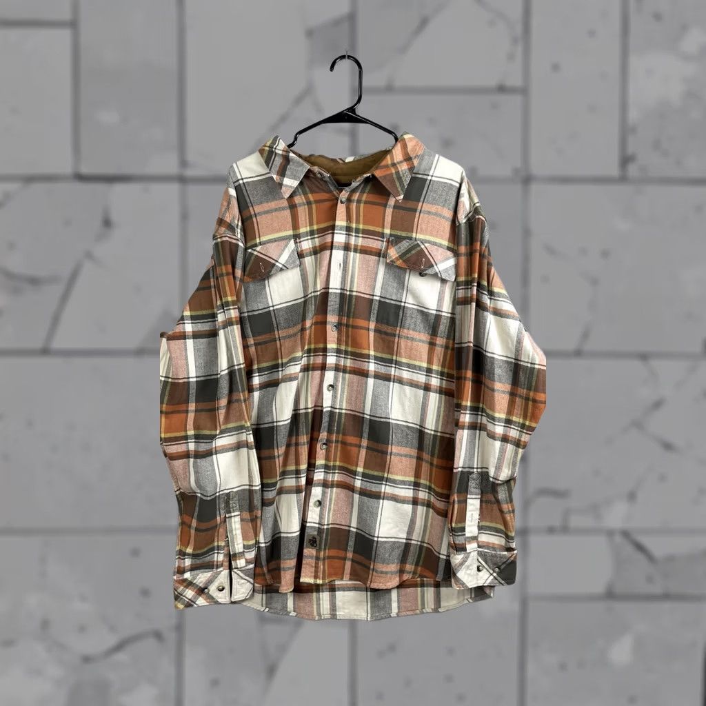 Vintage Legandary Whitetails Shirt Mens 2XL Orange Brown Plaid Flannel Button Down Size US XXL / EU 58 / 5 - 1 Thumbnail