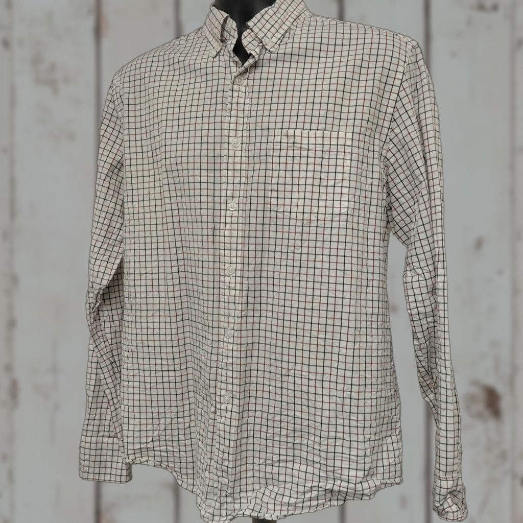 J.Crew J.CREW Classic Shirt Men's L White/Red/Blue Plaid Button-Down Flex Washed Size US L / EU 52-54 / 3 - 1 Thumbnail