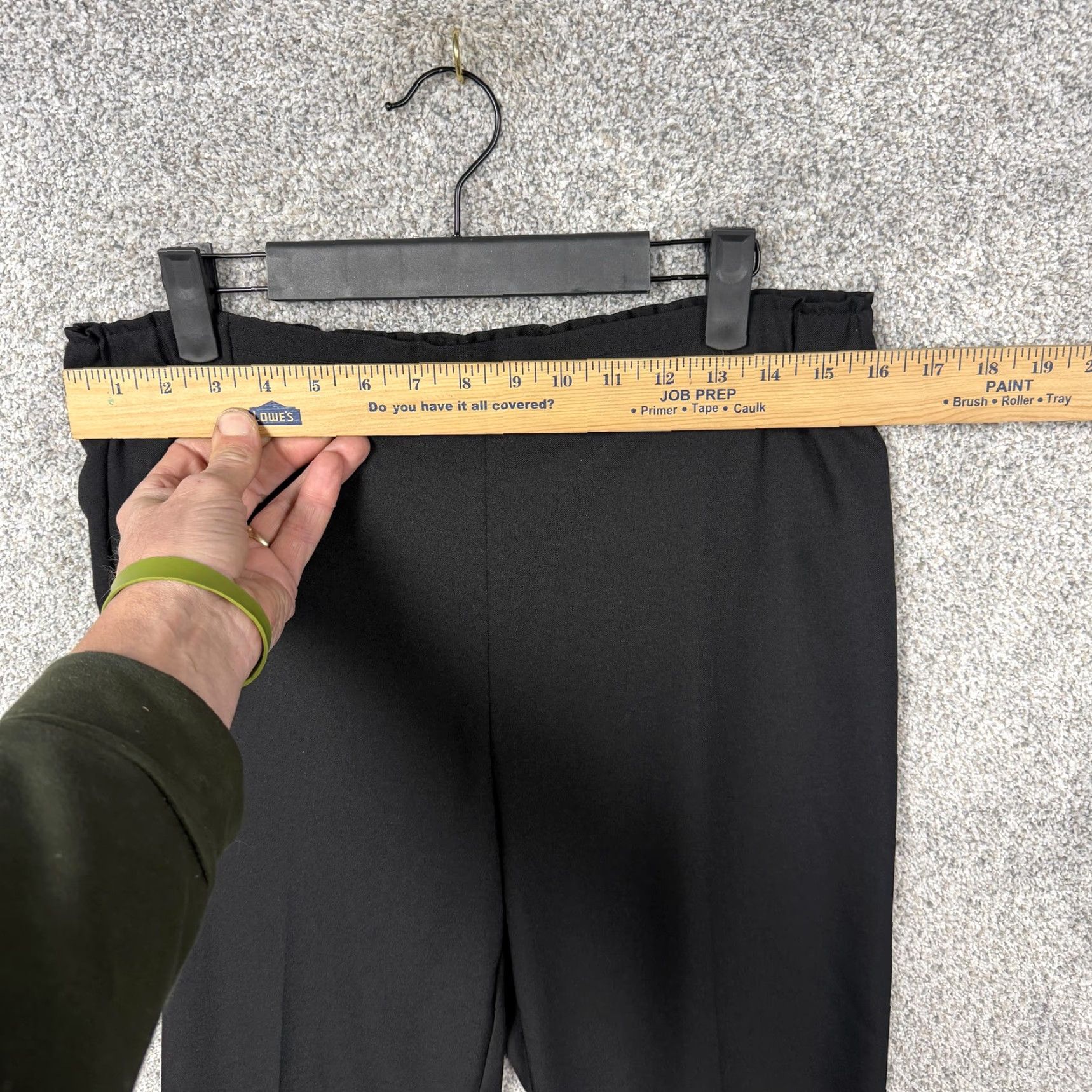 Vintage Counterparts Dress Pants Womens M 32x25 Black Tapered Gold Buckle Office Luxury Size 32" / US 10 / IT 46 - 2 Thumbnail