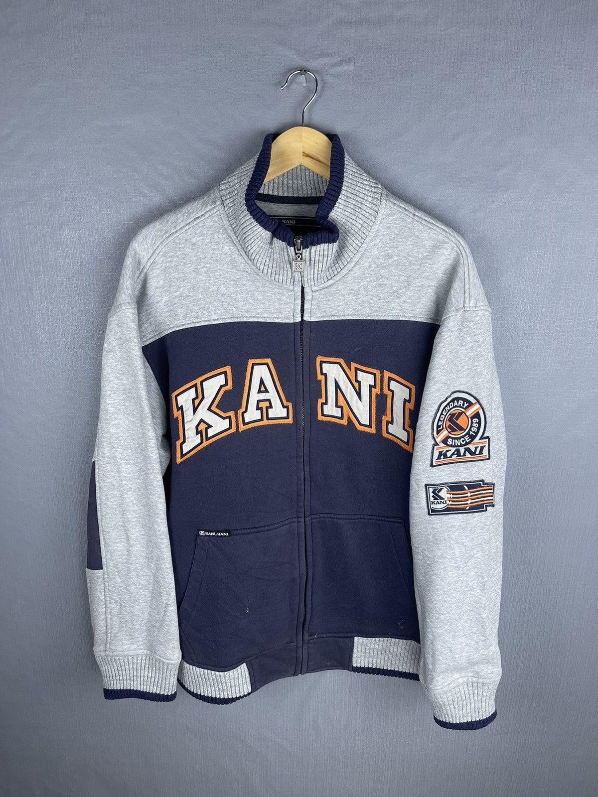 Karl Kani × Vintage VINTAGE KARL KANI Big Spellout Embroidery Zipper Jacket Size US L / EU 52-54 / 3 - 1 Thumbnail