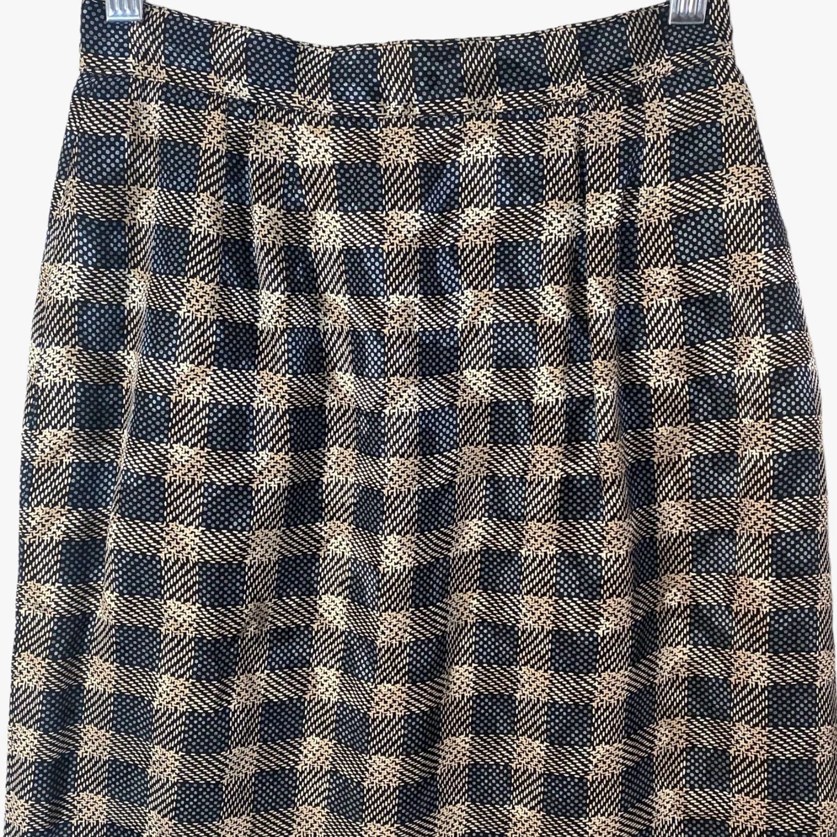 Neiman Marcus VINTAGE Neiman Marcus Lisa & Scott Plaid Silk Mini Skirt Women's Size 4 Brown Pencil Slit 23" Short Preppy Retro Size 27" / US 4 / IT 40 - 5 Thumbnail