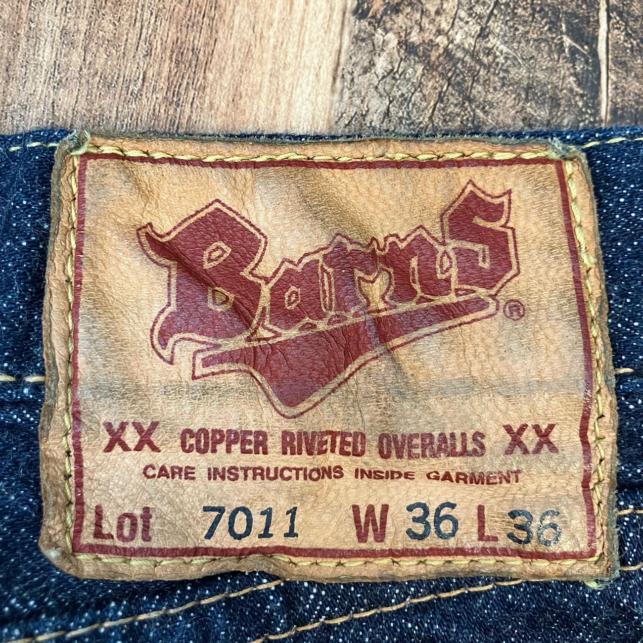 Japanese Brand BARNS OUTFITTERS BR8-7011 W33xL33 Selvedge Denim 90s Vintage Size US 33 - 2 Thumbnail