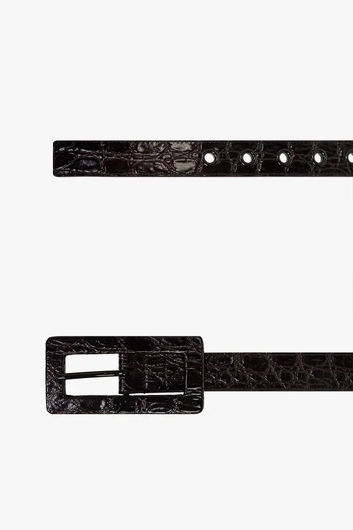 Saint Laurent Paris o1bcso1str1224 Size: 75 /Rectangular Buckle Belt in Black Size ONE SIZE - 2 Thumbnail