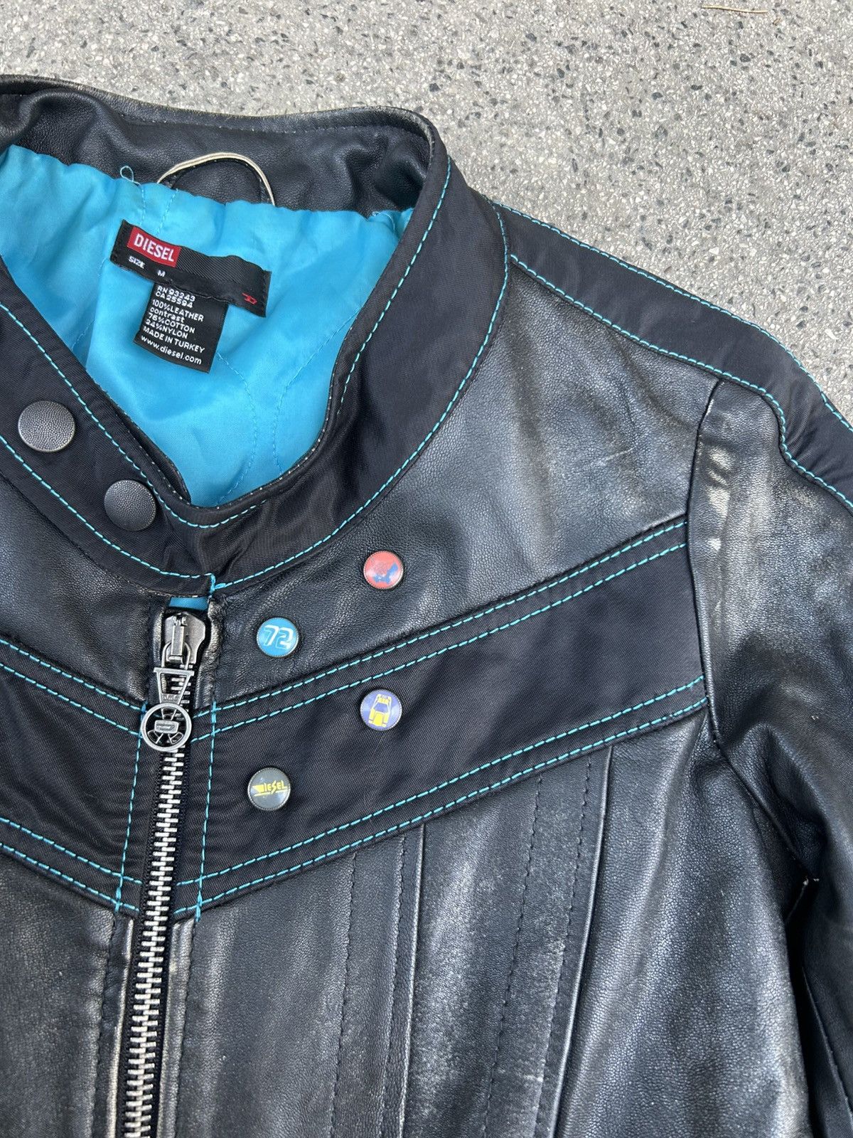 Diesel Vintage Diesel Y2K Leather Jacket Fitted Denim Moto Jacket Size M / US 6-8 / IT 42-44 - 8 Thumbnail