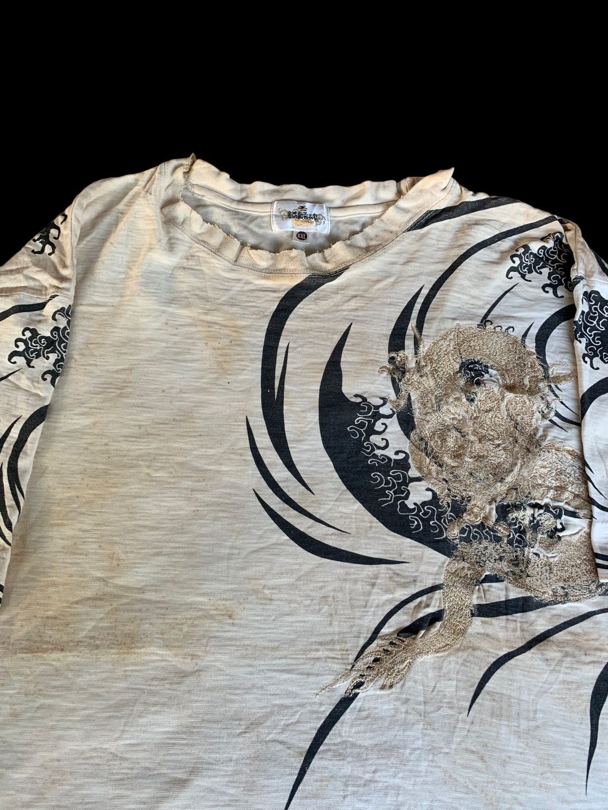 Karakuri Tamashii SUNFADED KARAKURI KAMASHI DRAGON STAIN DISTRESSED SHIRT Size US XXL / EU 58 / 5 - 15 Thumbnail