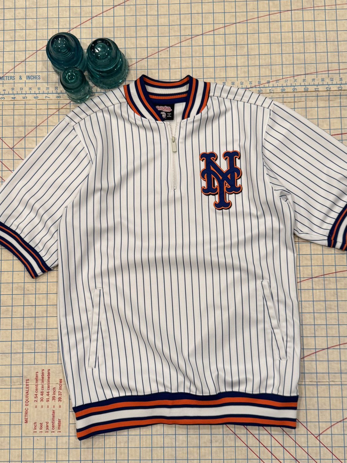 MLB Stitches New York Mets 1/4 Zip Jersey Mens Size Medium White Size US M / EU 48-50 / 2 - 2 Thumbnail
