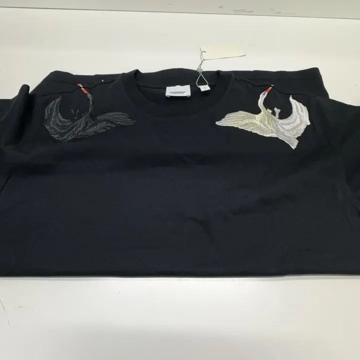 Burberry Burberry Burberry Black Embroidered Swan Short Sleeve T-Sh Size US S / EU 44-46 / 1 - 7 Thumbnail