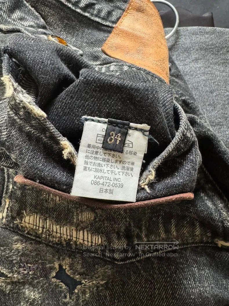 Kapital Kapital Black Gemstone Distressed Denim Pants. Size US 34 / EU 50 - 8 Thumbnail