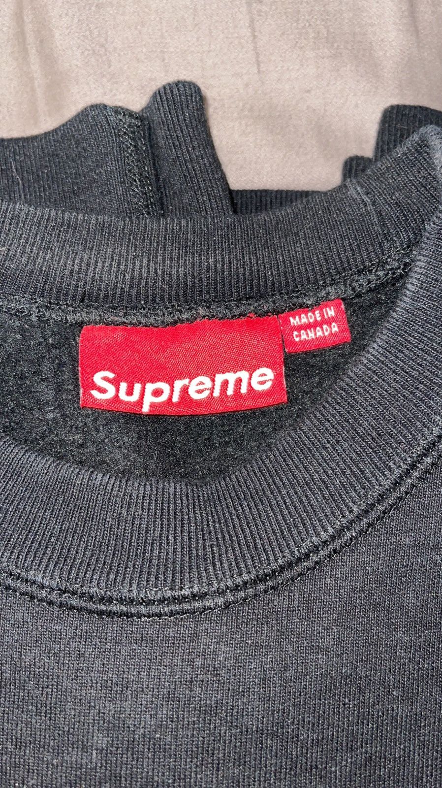 Supreme Purple on Black Supreme Box Logo crewneck | Grailed