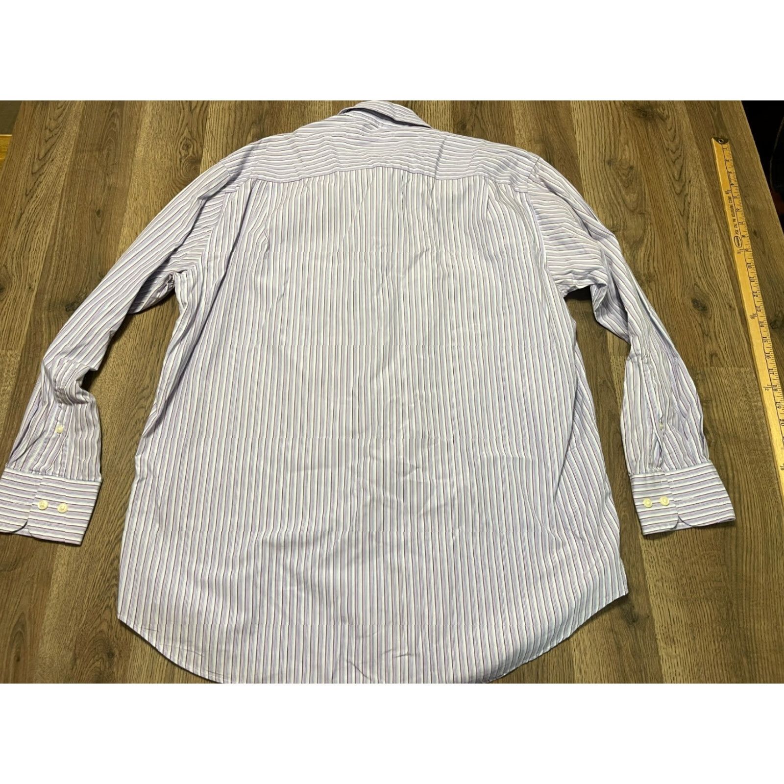 Nautica Nautica Shirt Men’s Size 16.5 34/35 Striped Button Up Blue Purple White Long Sleeve Casual Size US XL / EU 56 / 4 - 2 Thumbnail