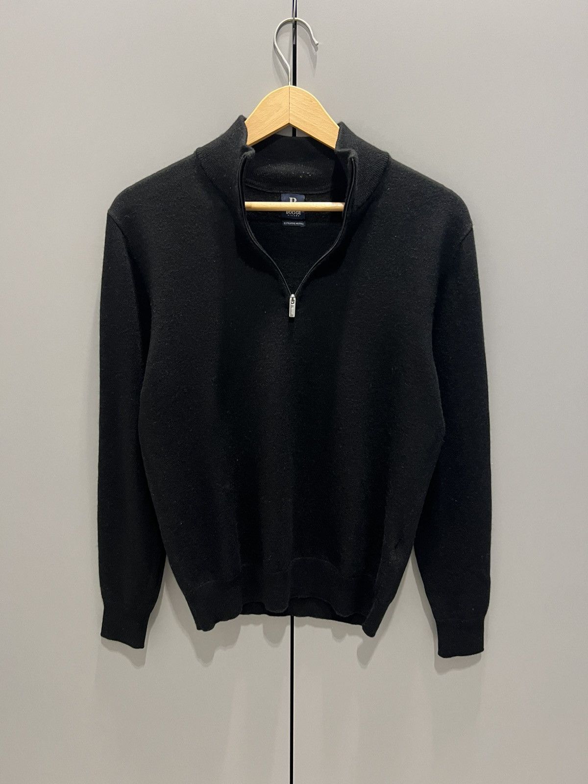 Boggi Boggi Milano Men’s Black Wool Crewneck Jumper Medium Size US M / EU 48-50 / 2 - 6 Thumbnail