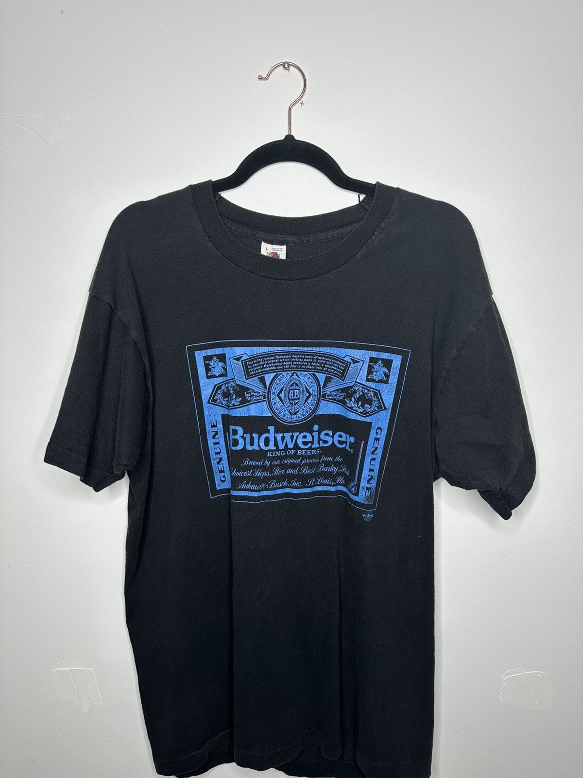 Budweiser × Vintage Black Vintage 90s Budweiser Beer shirt Size US L / EU 52-54 / 3 - 1 Thumbnail