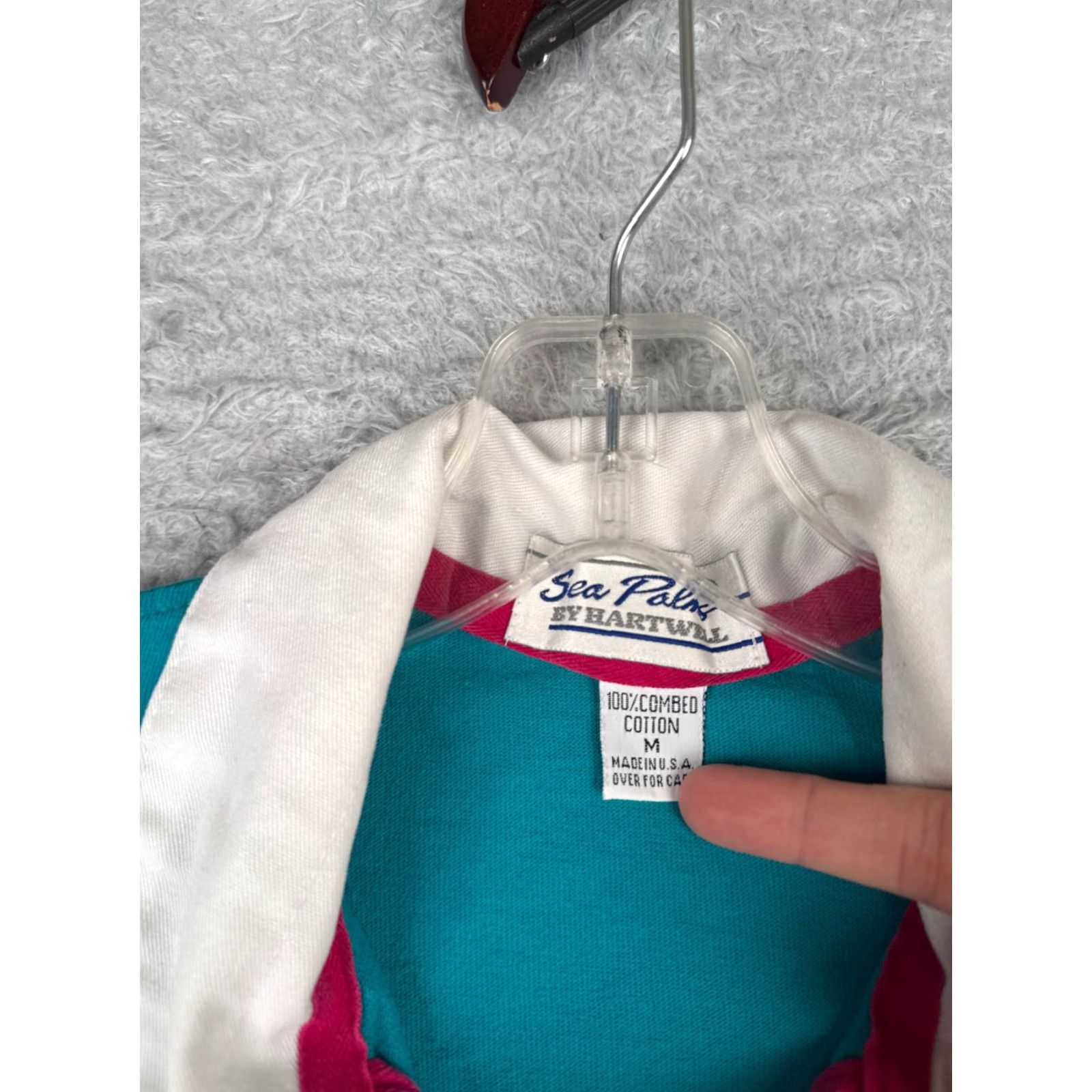 Vintage Hartwell Polo Shirt Men's Large Blue Long Sleeve Cotton Activewear Slim Fit USA Size US L / EU 52-54 / 3 - 7 Thumbnail