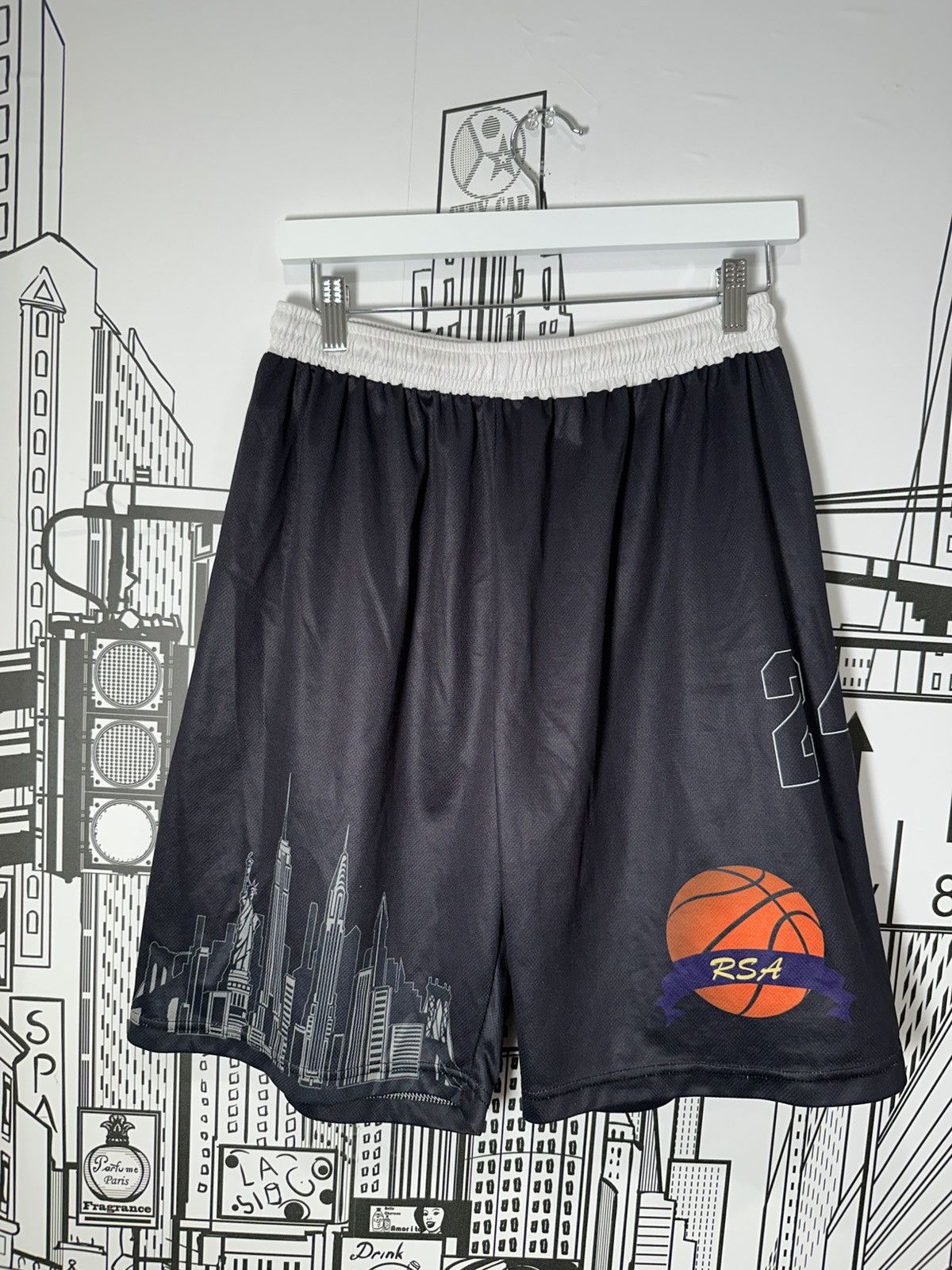 Rsa league Basketball Shorts NYC Skyline Black XL