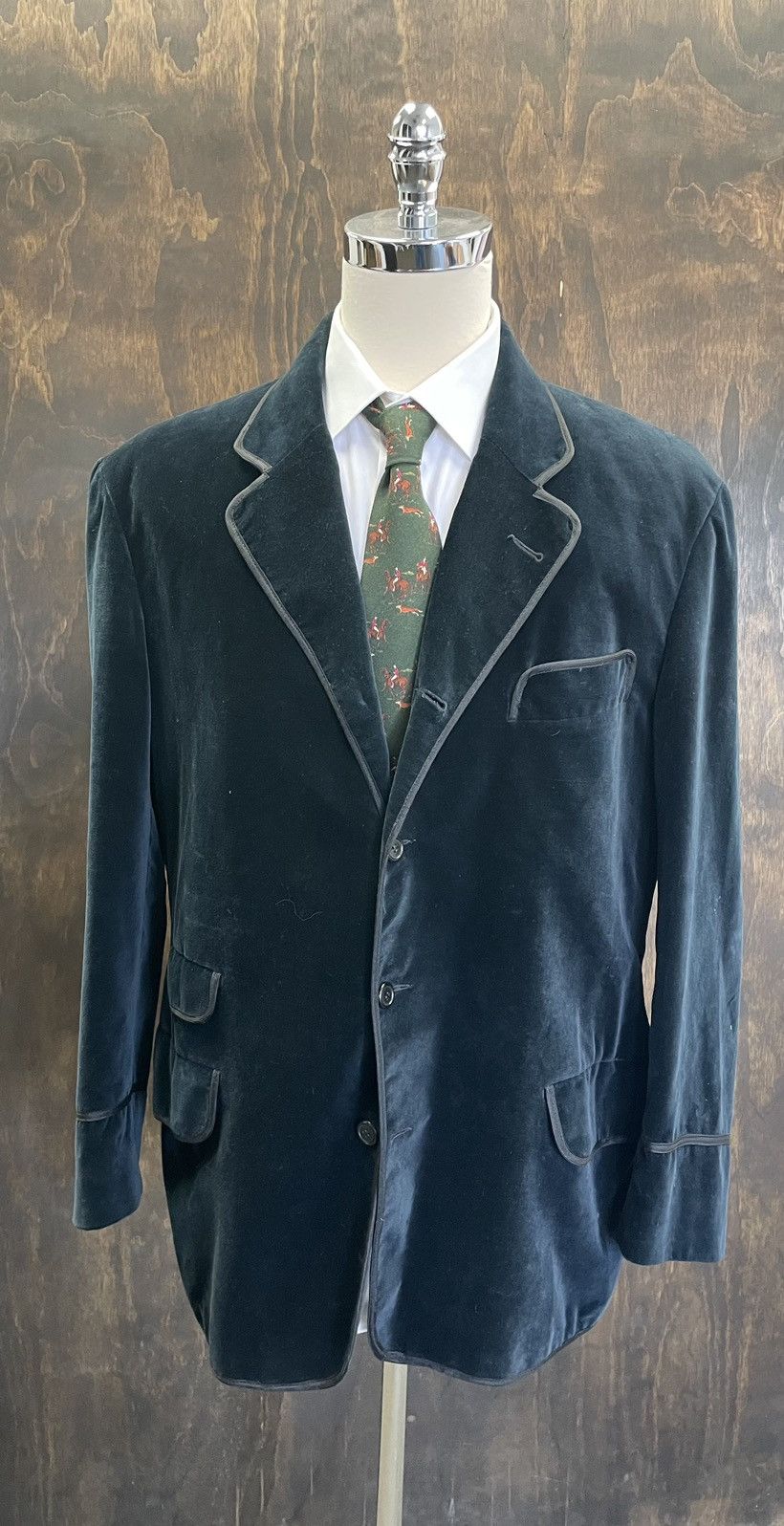 RRL Ralph Lauren × Vintage Ticket Pocket Velvet Smoking Jacket Size 44R - 1 Thumbnail