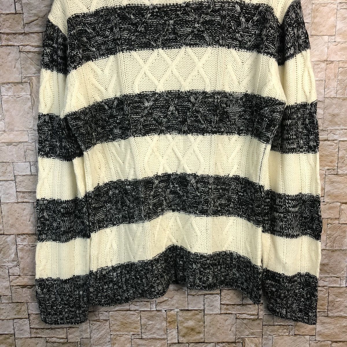 Homespun Knitwear × Japanese Brand × Solid and Striped Lock Heaven Stripe Knitwear like kurt cobain #A190 Size M / US 6-8 / IT 42-44 - 3 Thumbnail