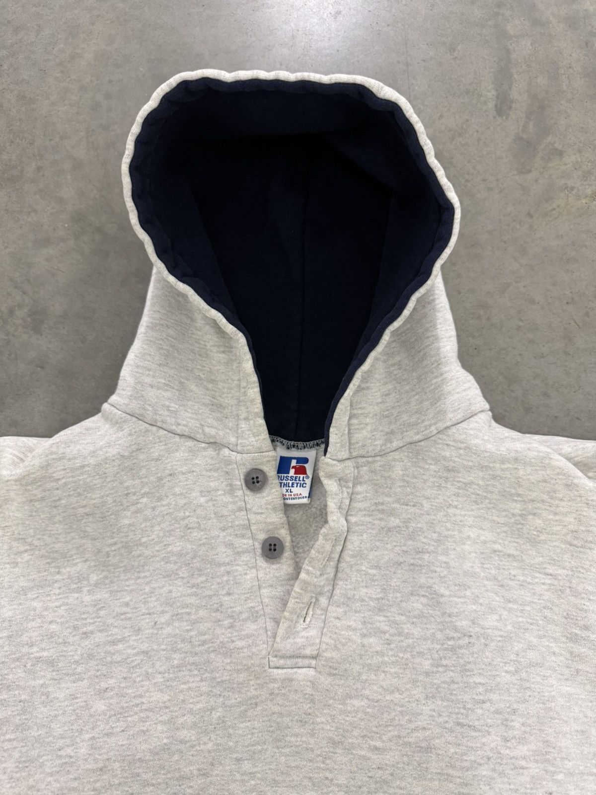 Russell Athletic Vintage Russell Athletic Heather Grey Hoodie Buttons US 90s Size US XL / EU 56 / 4 - 2 Thumbnail