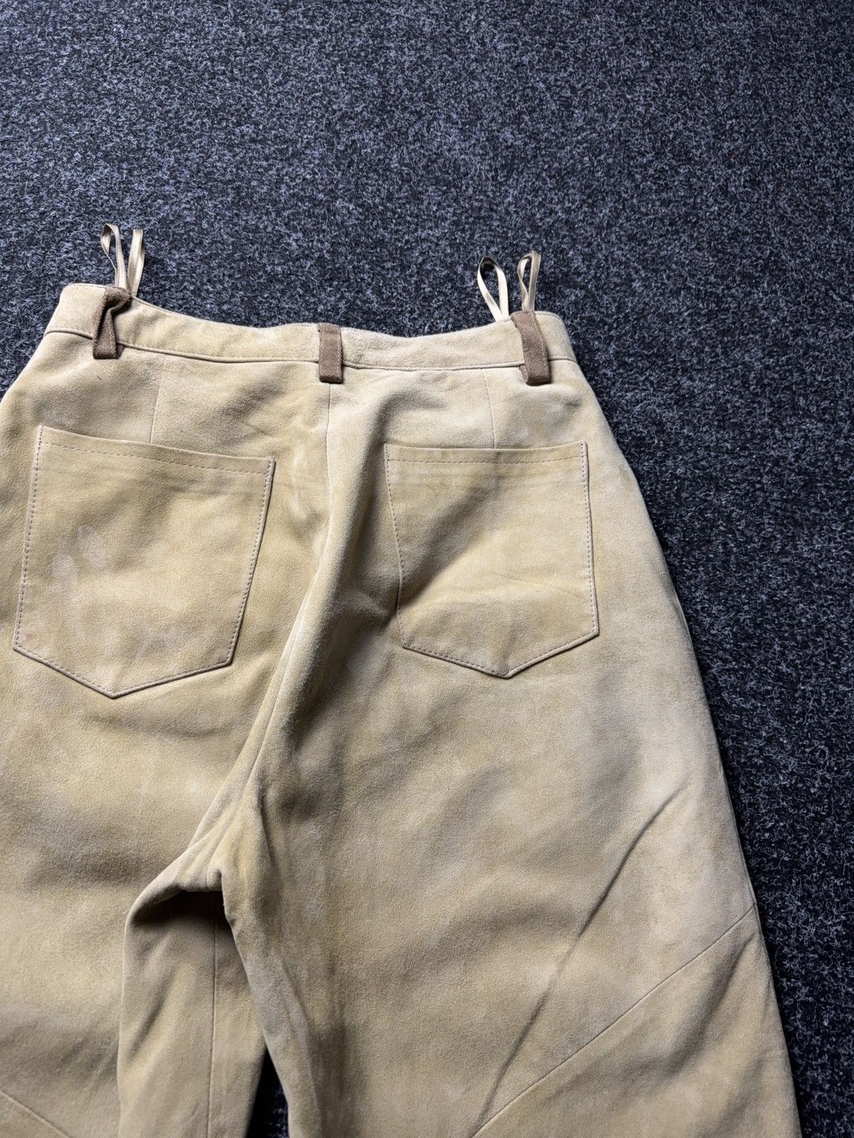 Genuine Leather Vintage 90s Western USA Soln Beige Suede Leather Pants EU38 Size 28" / US 6 / IT 42 - 19 Thumbnail