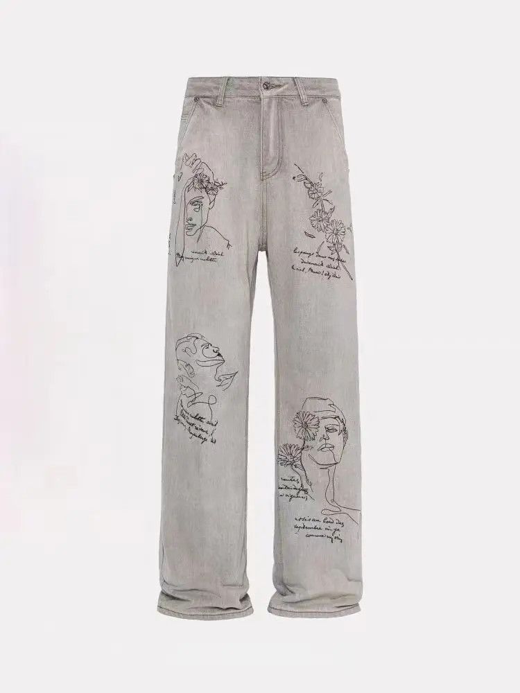 Japanese Brand × Jean Vintage Graffiti Flared Jeans Size US 30 / EU 46 - 1 Thumbnail