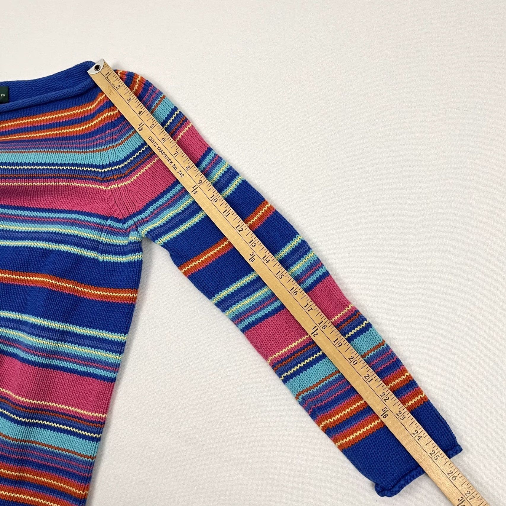 Ralph Lauren Lauren Ralph Lauren Sweater Womens Petite Large Multi Striped Roll Neck VTG LRL Size L / US 10 / IT 46 - 6 Thumbnail