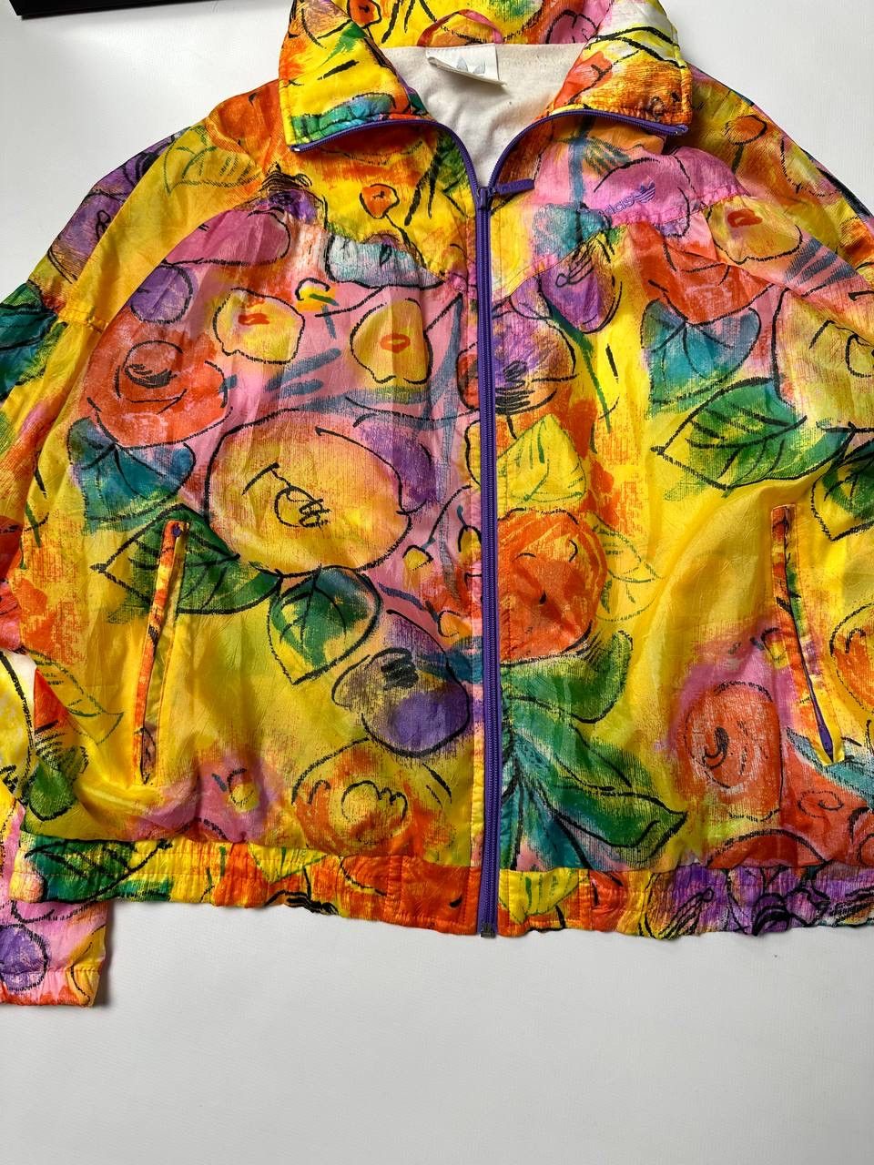 Adidas 🔥Rare Floral Abstract Windbreaker Jacket 90’s All Printed Size US M / EU 48-50 / 2 - 3 Thumbnail