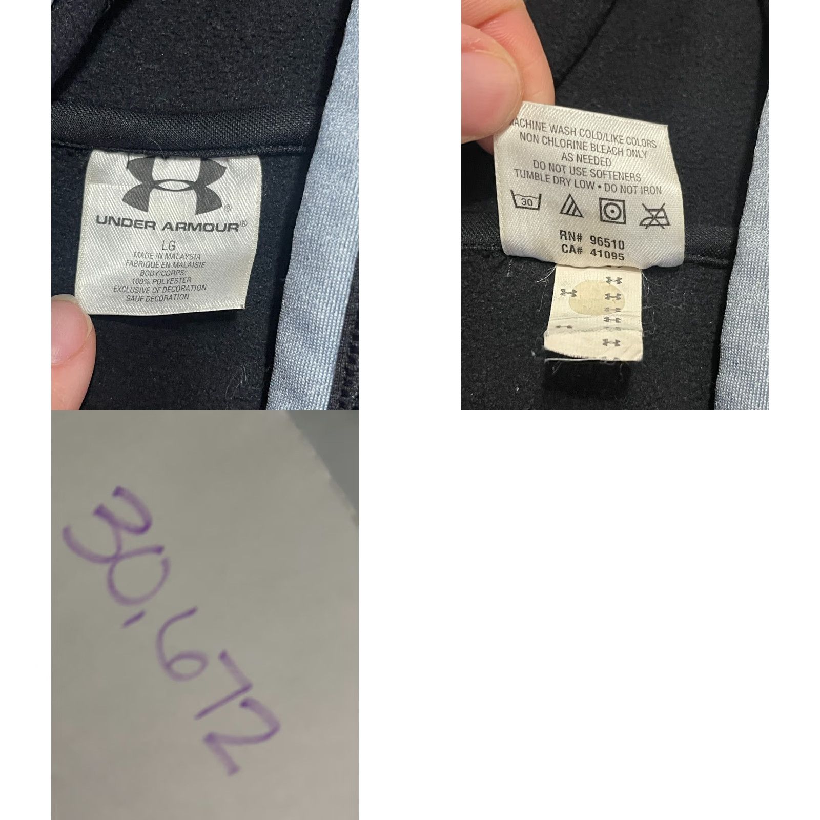 Under Armour Under armour Hoodie Mens Size Large Black Gray Pullover Long Sleeve Logo Size US L / EU 52-54 / 3 - 8 Thumbnail