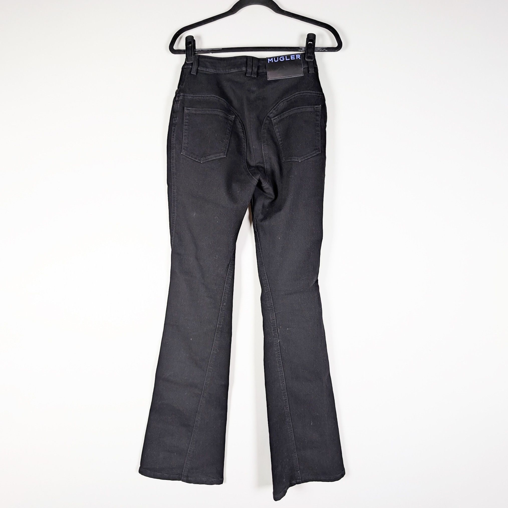Mugler Mugler Women's Flare Leg Mid Rise Cotton Size 27" / US 4 / IT 40 - 2 Thumbnail