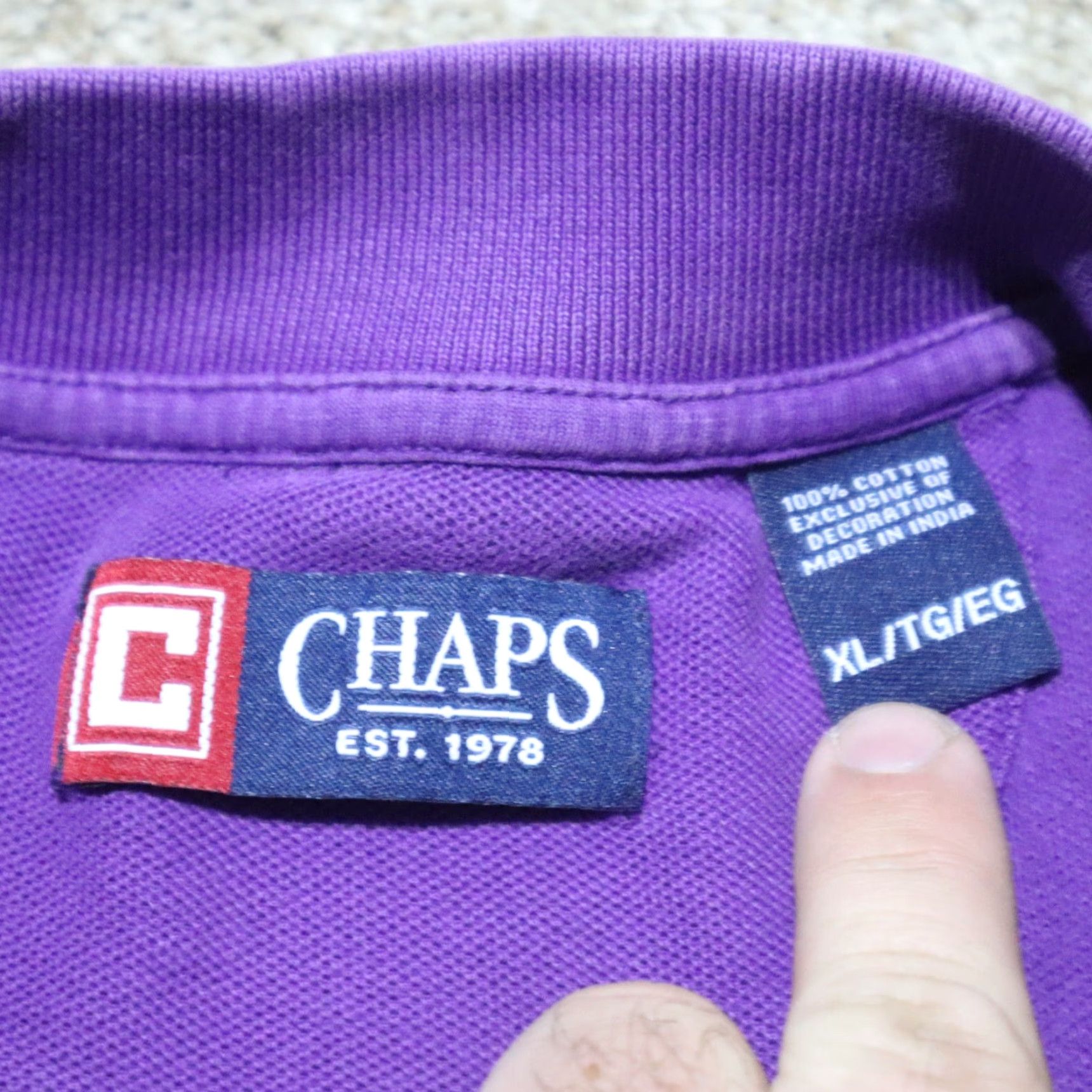 Chaps Chaps Polo Shirt Men XL Solid Purple Outdoor Golf Casual Shirt Size US XL / EU 56 / 4 - 3 Thumbnail