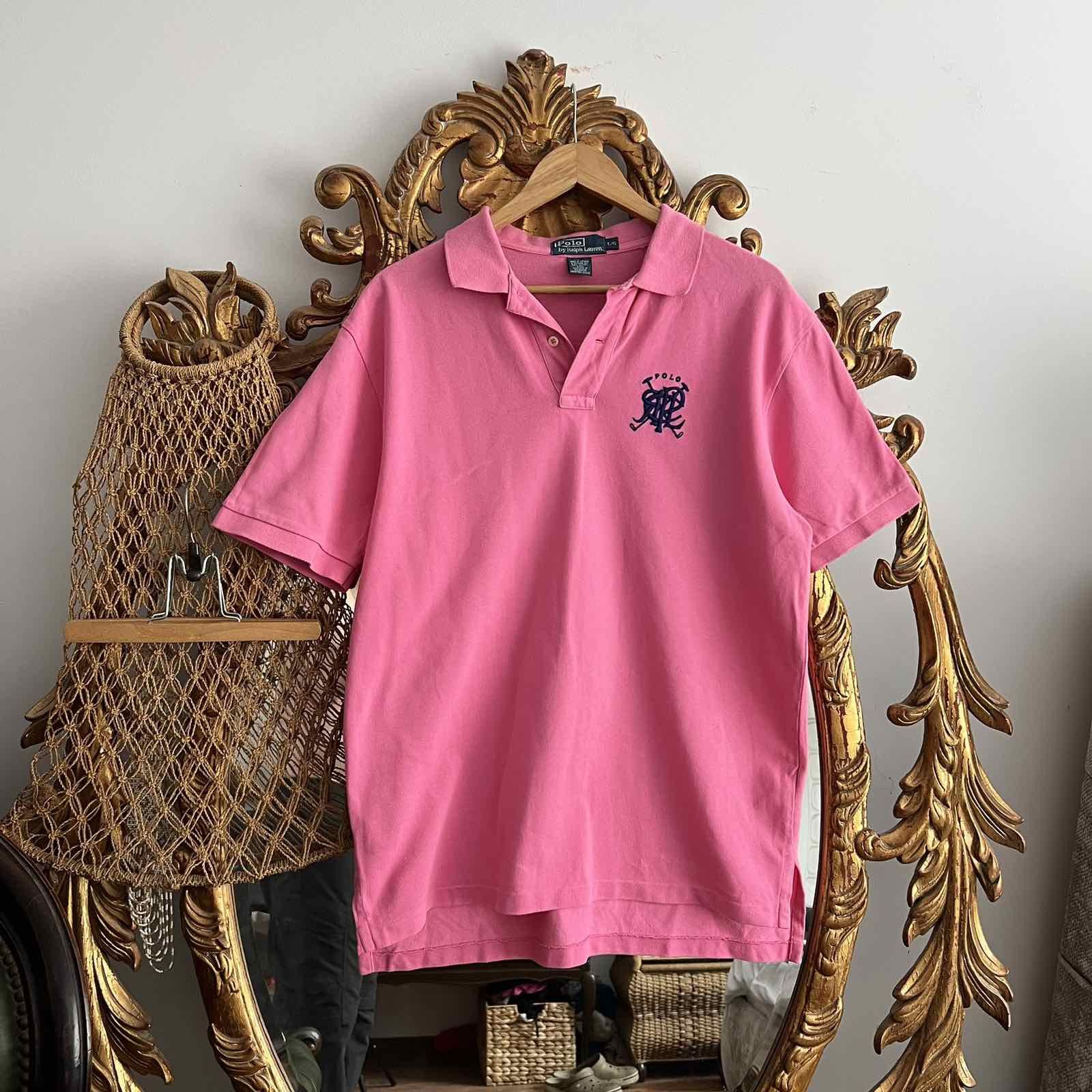 Polo Ralph Lauren × Vintage Vintage Polo Ralph Lauren Pink Polo T-shirt Sz L Size US L / EU 52-54 / 3 - 1 Thumbnail
