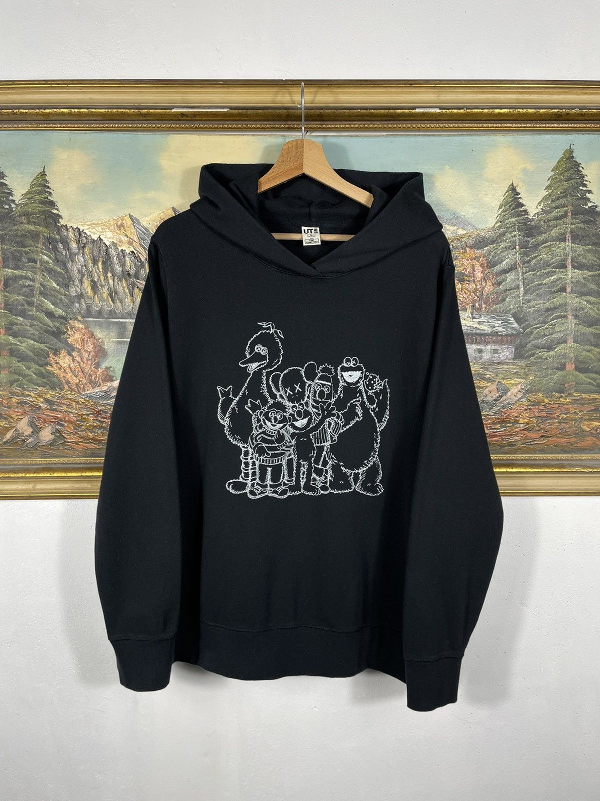 Japanese Brand × Kaws × Uniqlo Kaws x Uniqlo Sesame Street Hoodie Japanese Baggy Loose Size US XL / EU 56 / 4 - 1 Thumbnail