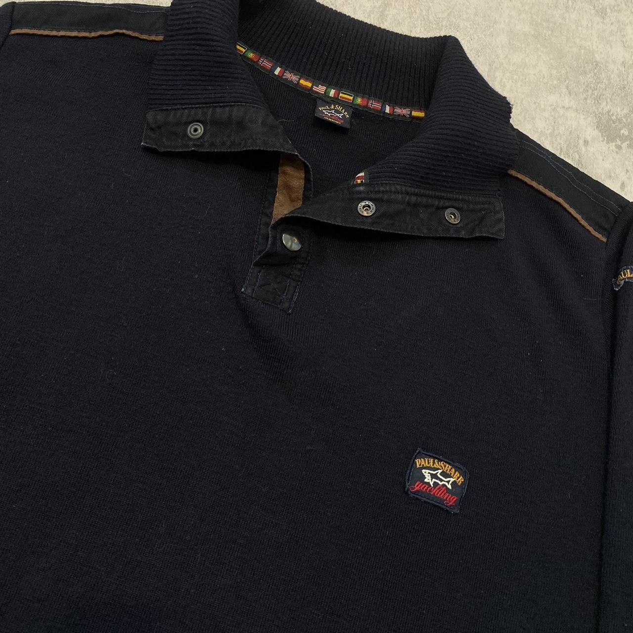 Paul & Shark 90s Merino Woll Navy blue vintage golf polo shirt Size US XL / EU 56 / 4 - 2 Thumbnail