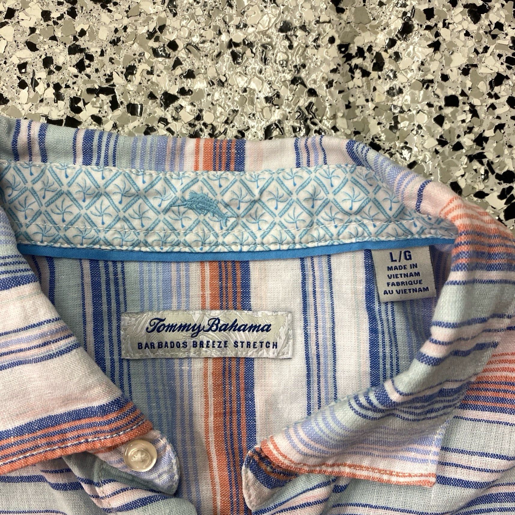 Tommy Bahama Tommy Bahama Barbados Breeze Stretch Linen Blend Button Shirt Mens Large White Linen Blend Beach Button-Up Shirts Regular Mens L Size US L / EU 52-54 / 3 - 2 Thumbnail